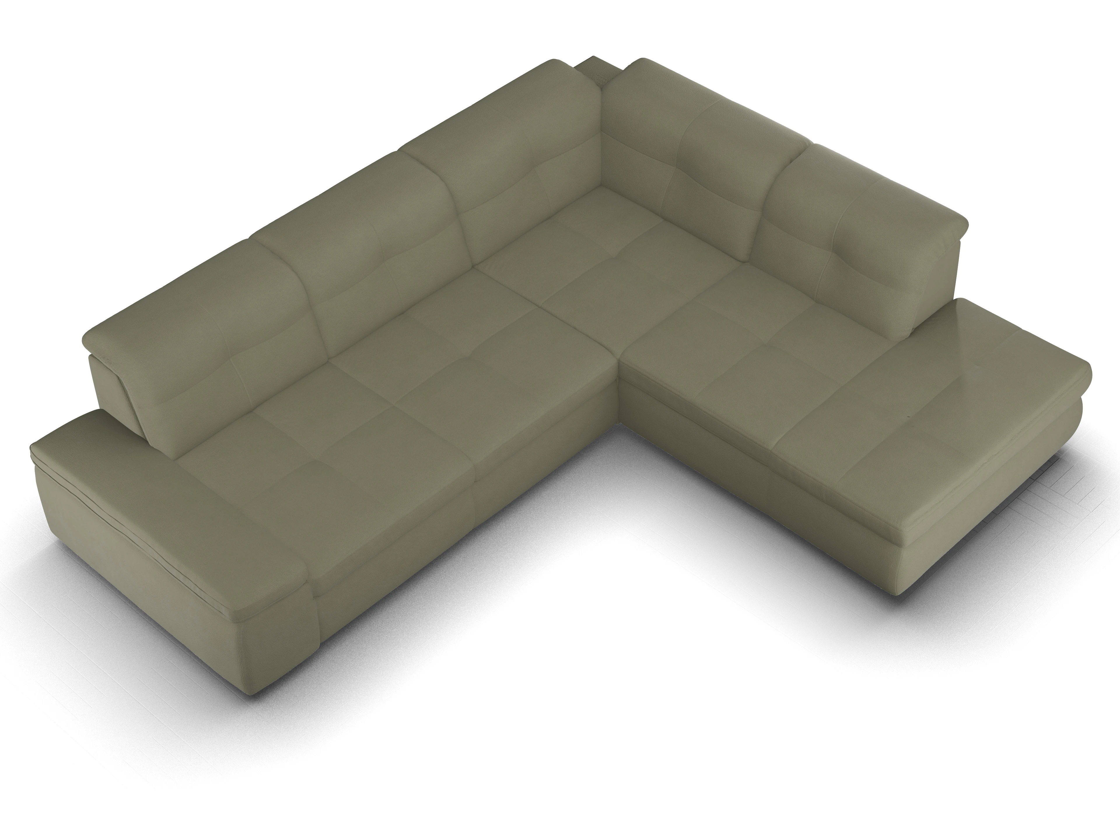 Ansicht des Produktes SC Smart 1001 Ecksofa rechts Abschluss offen in Stoff Grün