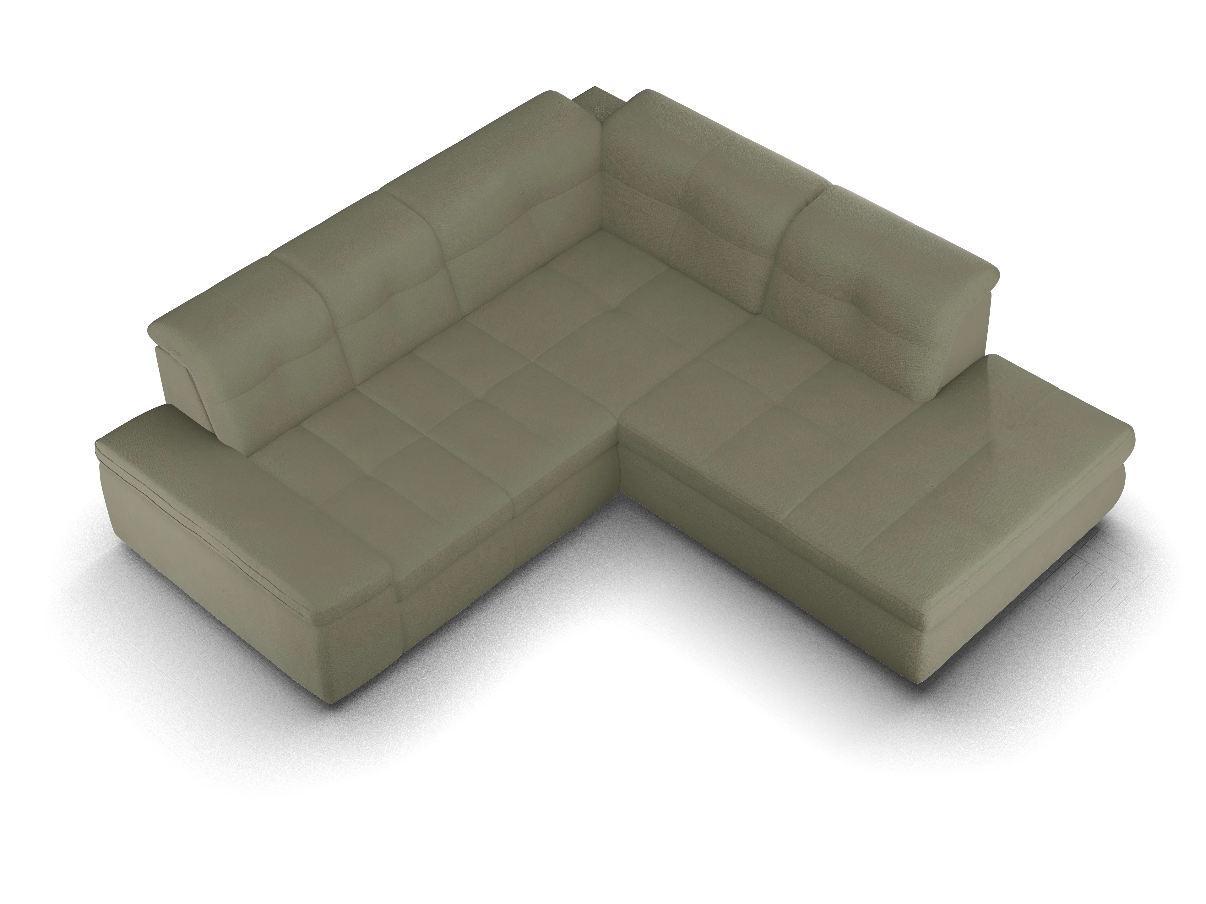 Ansicht des Produktes SC Smart 1001 Ecksofa rechts Abschluss offen in Stoff Grün