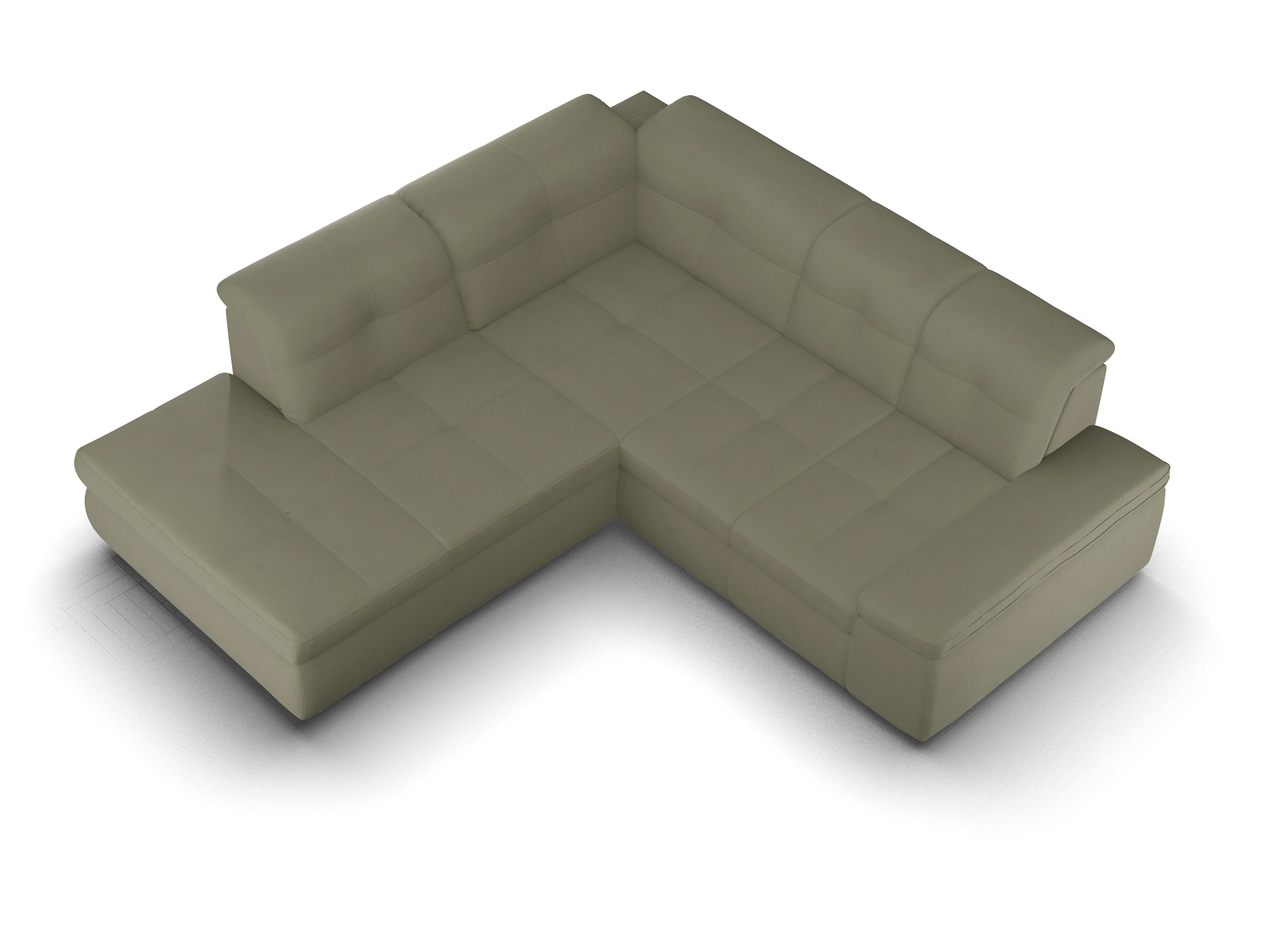 Ansicht des Produktes SC Smart 1001 Ecksofa links Abschluss offen in Stoff Grün
