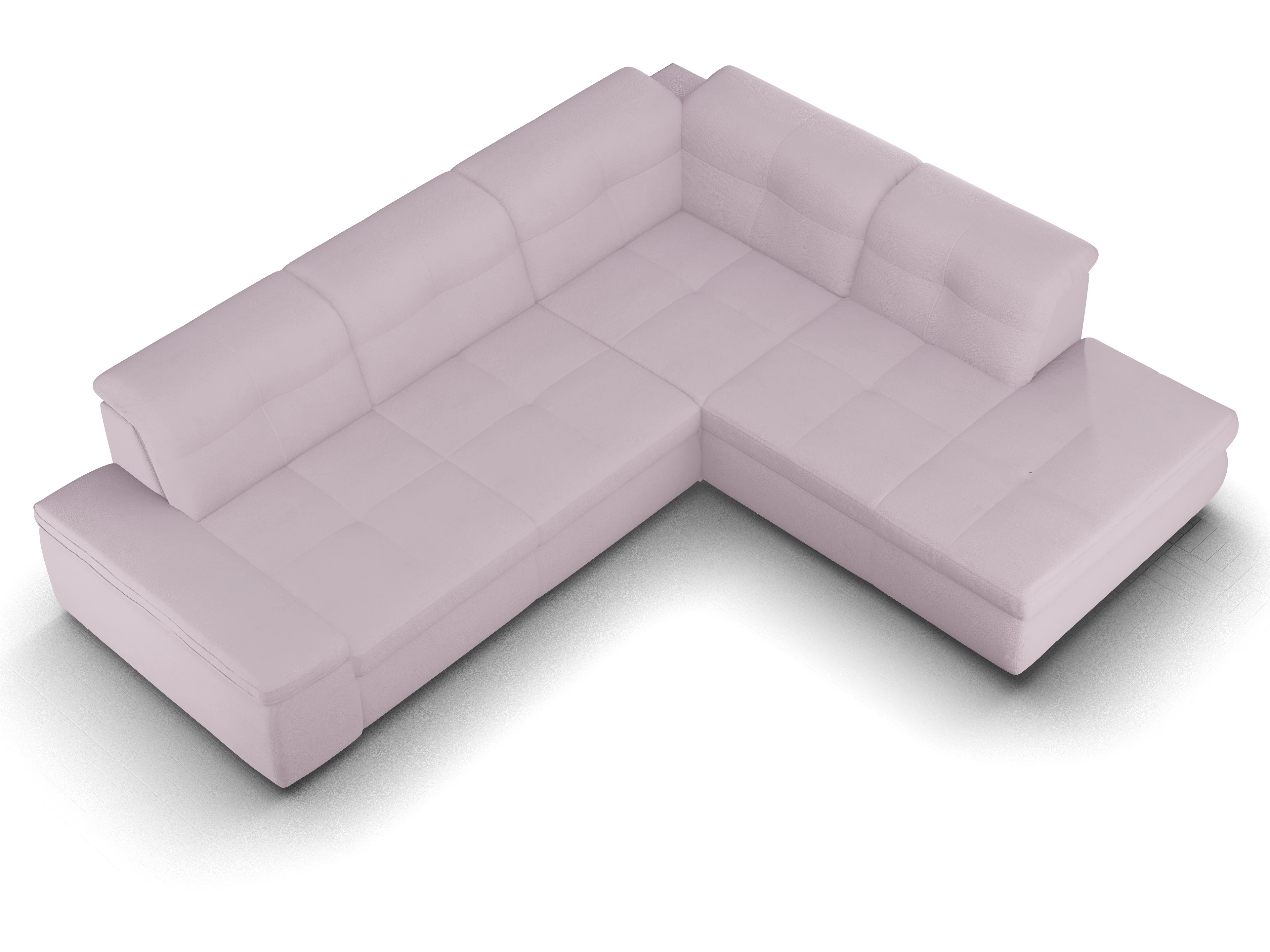 Ansicht des Produktes SC Smart 1001 Ecksofa rechts Abschluss offen in Stoff Rosa