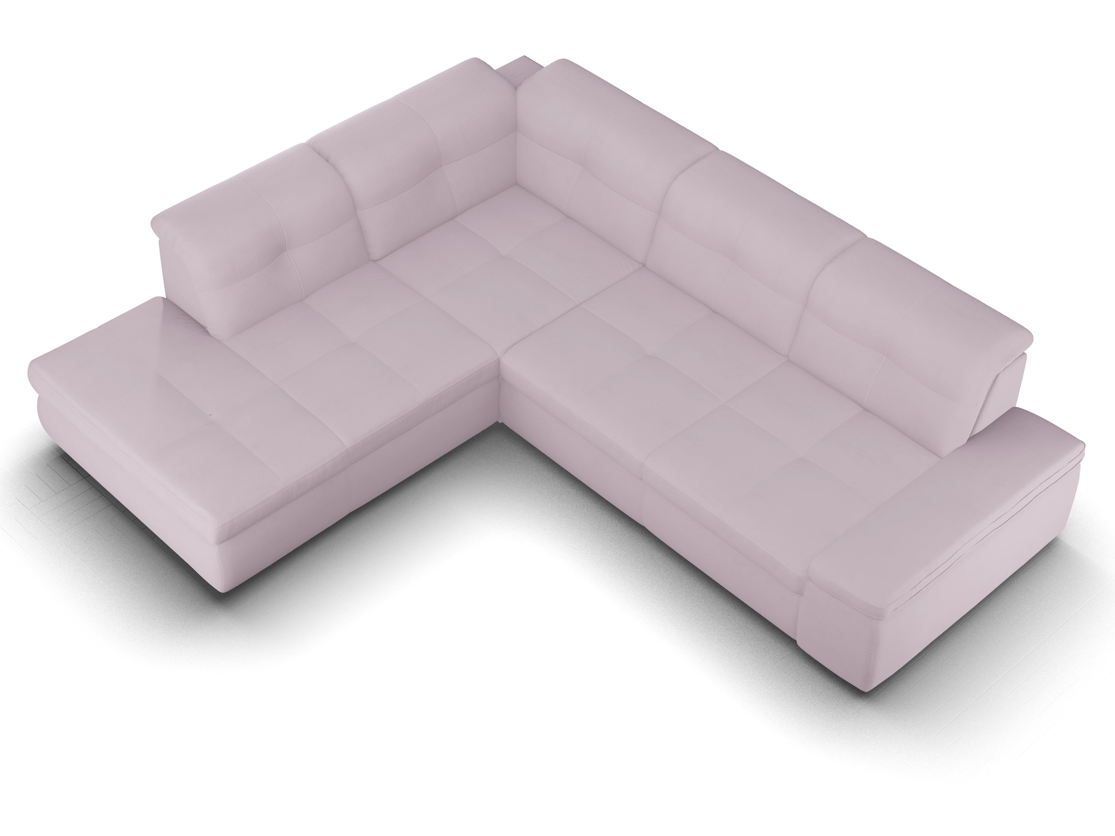 Sitz Concept smart 1001 Ecksofa 1,5Aho SE Large L Ansicht des Produktes SC Smart 1001 Ecksofa links Abschluss offen in Stoff Rosa