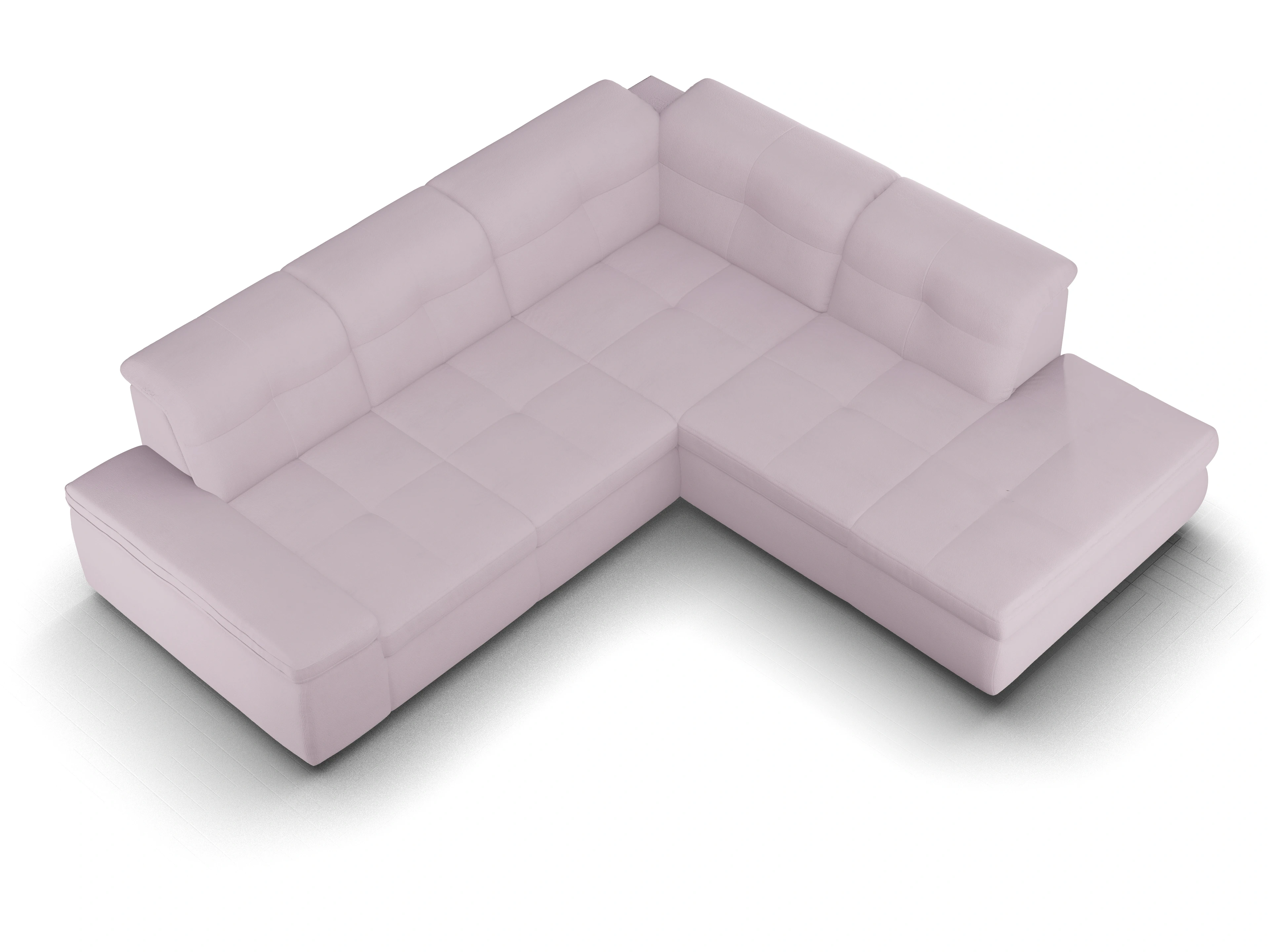 Ansicht des Produktes SC Smart 1001 Ecksofa rechts Abschluss offen in Stoff Rosa