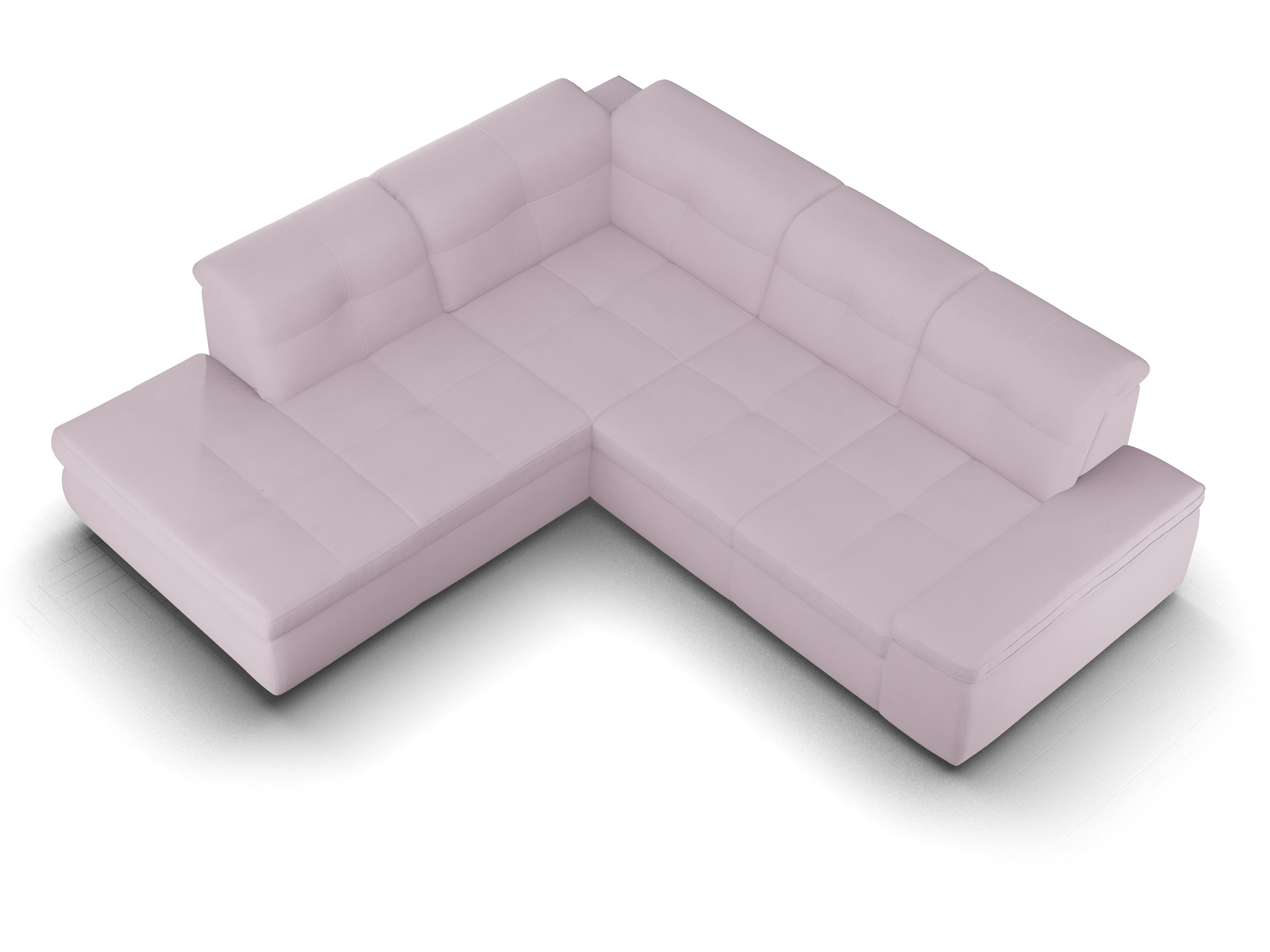 Sitz Concept smart 1001 Ecksofa 1,5Aho SE Medium L Ansicht des Produktes SC Smart 1001 Ecksofa links Abschluss offen in Stoff Rosa