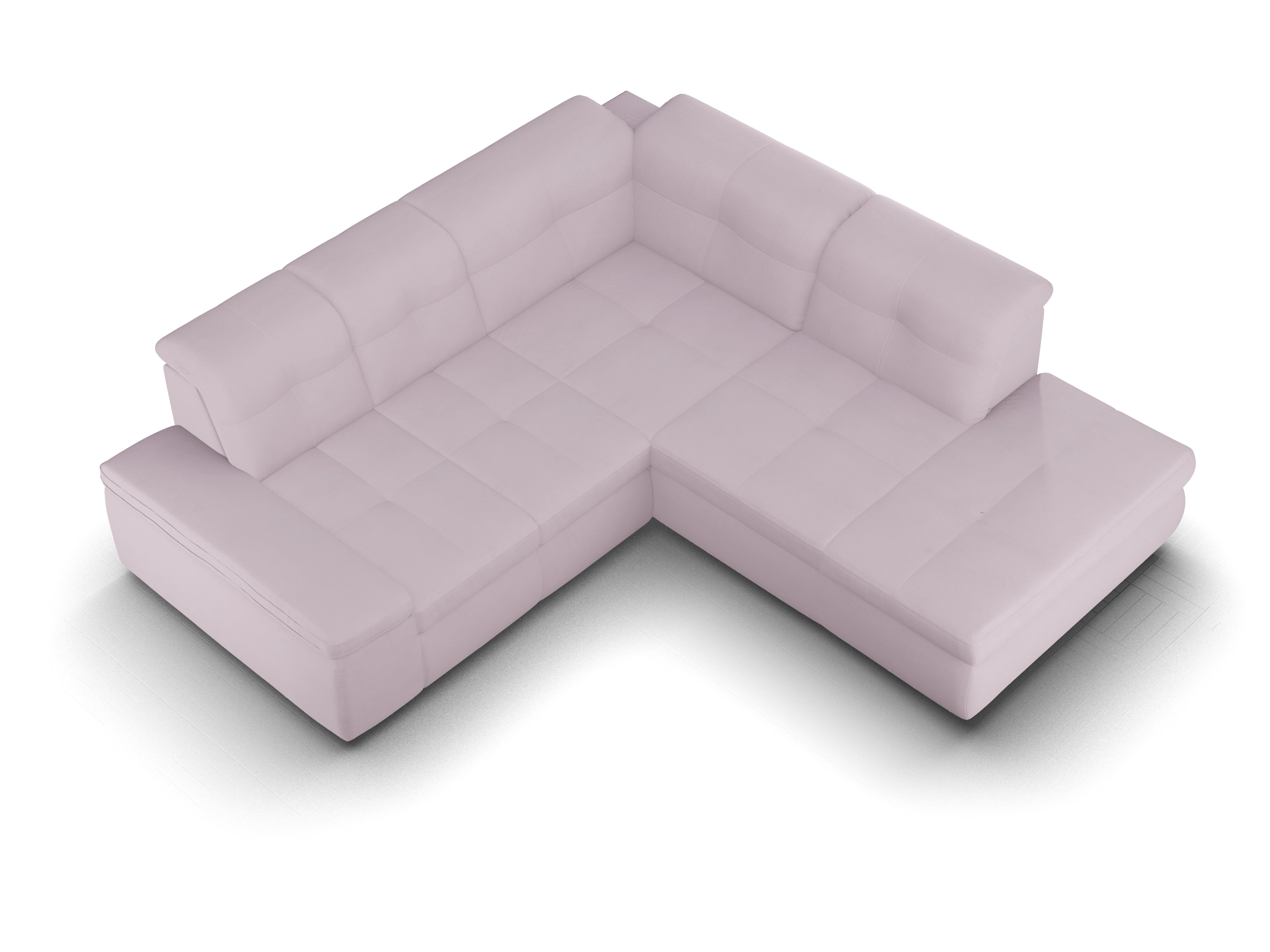 Ansicht des Produktes SC Smart 1001 Ecksofa rechts Abschluss offen in Stoff Rosa