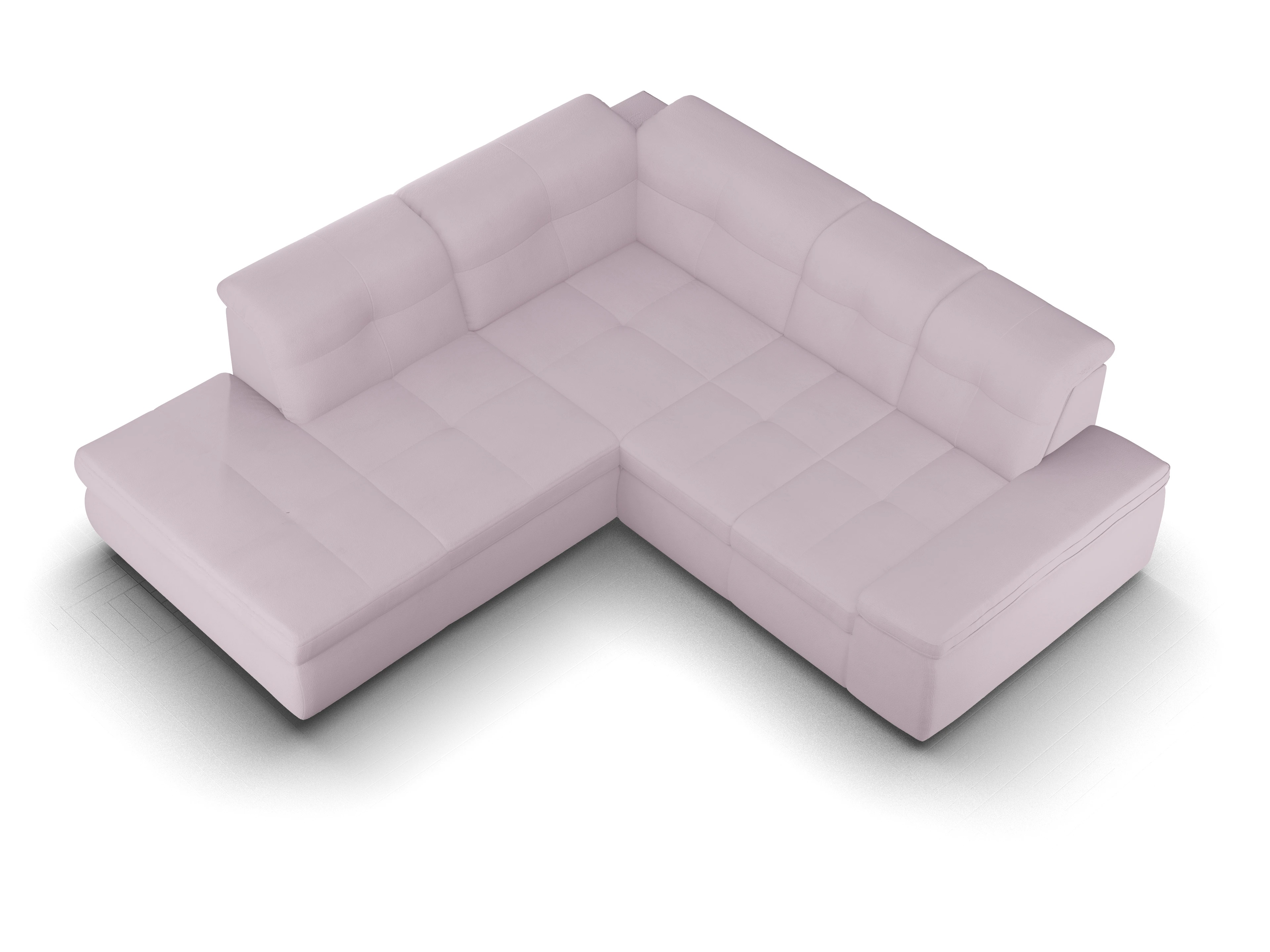 Sitz Concept smart 1001 Ecksofa 1,5Aho SE Small L Ansicht des Produktes SC Smart 1001 Ecksofa links Abschluss offen in Stoff Rosa
