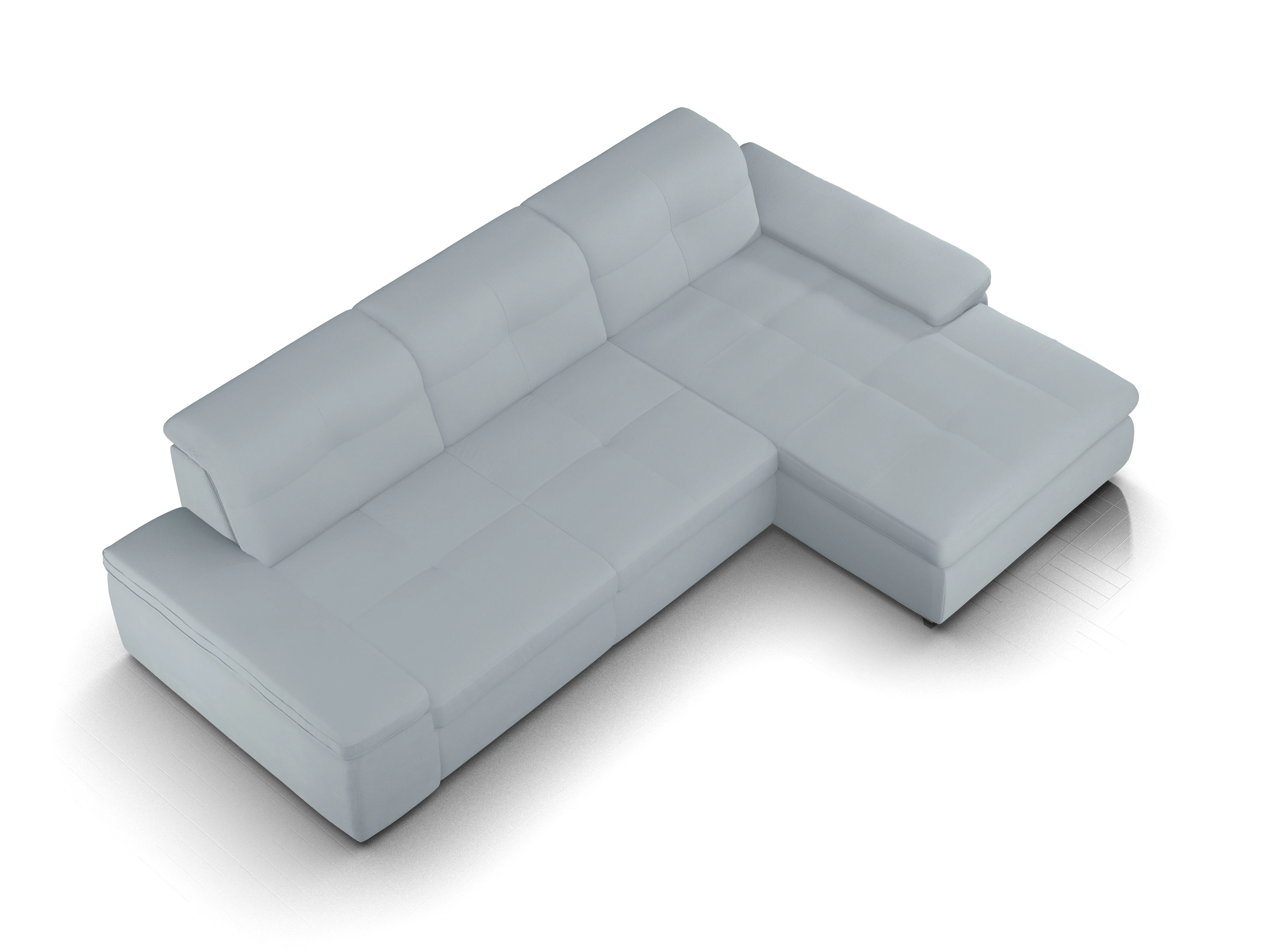 Ansicht des Produktes SC Smart 1001 Ecksofa rechts Abschluss offen in Stoff Blau