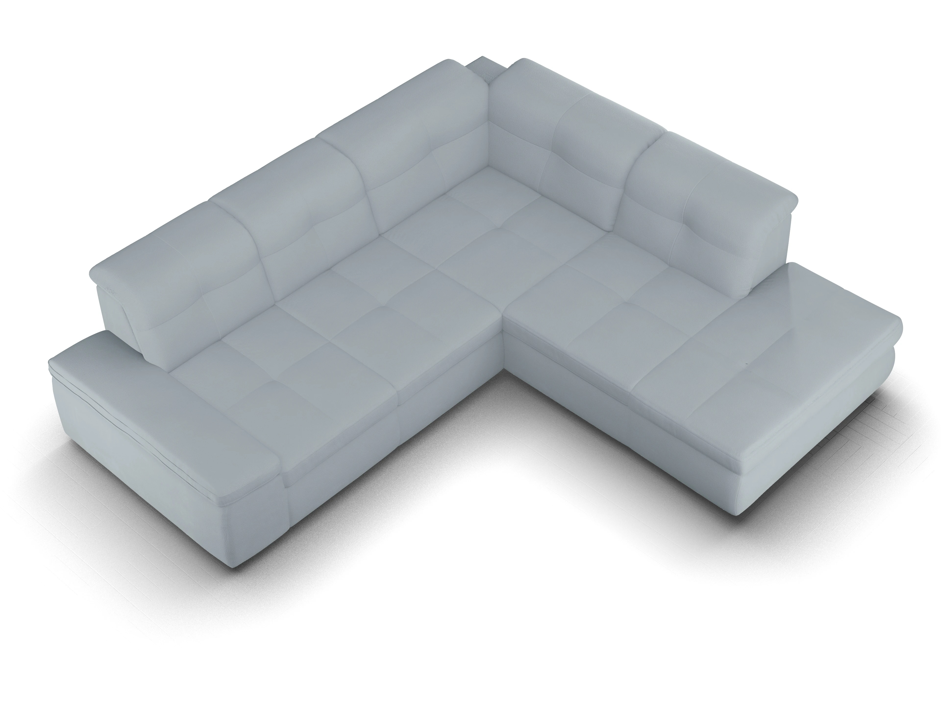 Ansicht des Produktes SC Smart 1001 Ecksofa rechts Abschluss offen in Stoff Blau