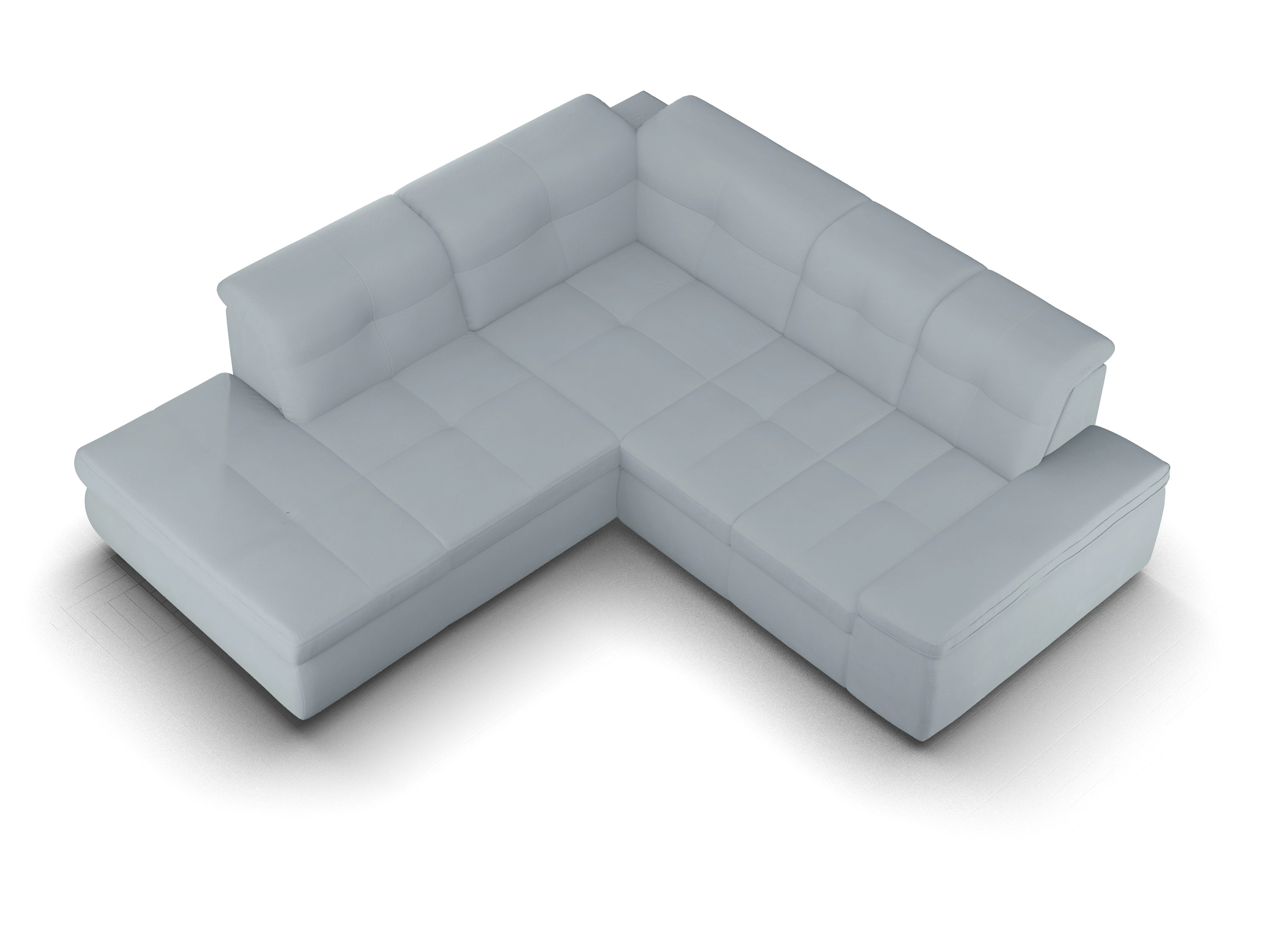 Ansicht des Produktes SC Smart 1001 Ecksofa links Abschluss offen in Stoff Blau