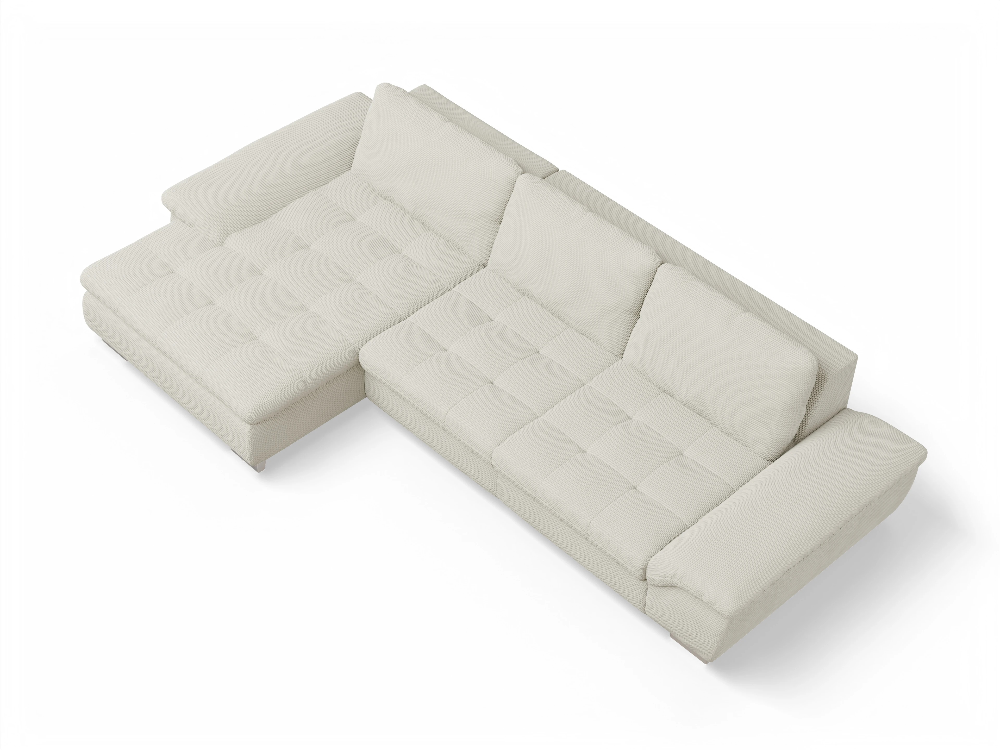 Ansicht des Produktes SC Smart 1007 Ecksofa links Abschluss offen in Stoff Beige