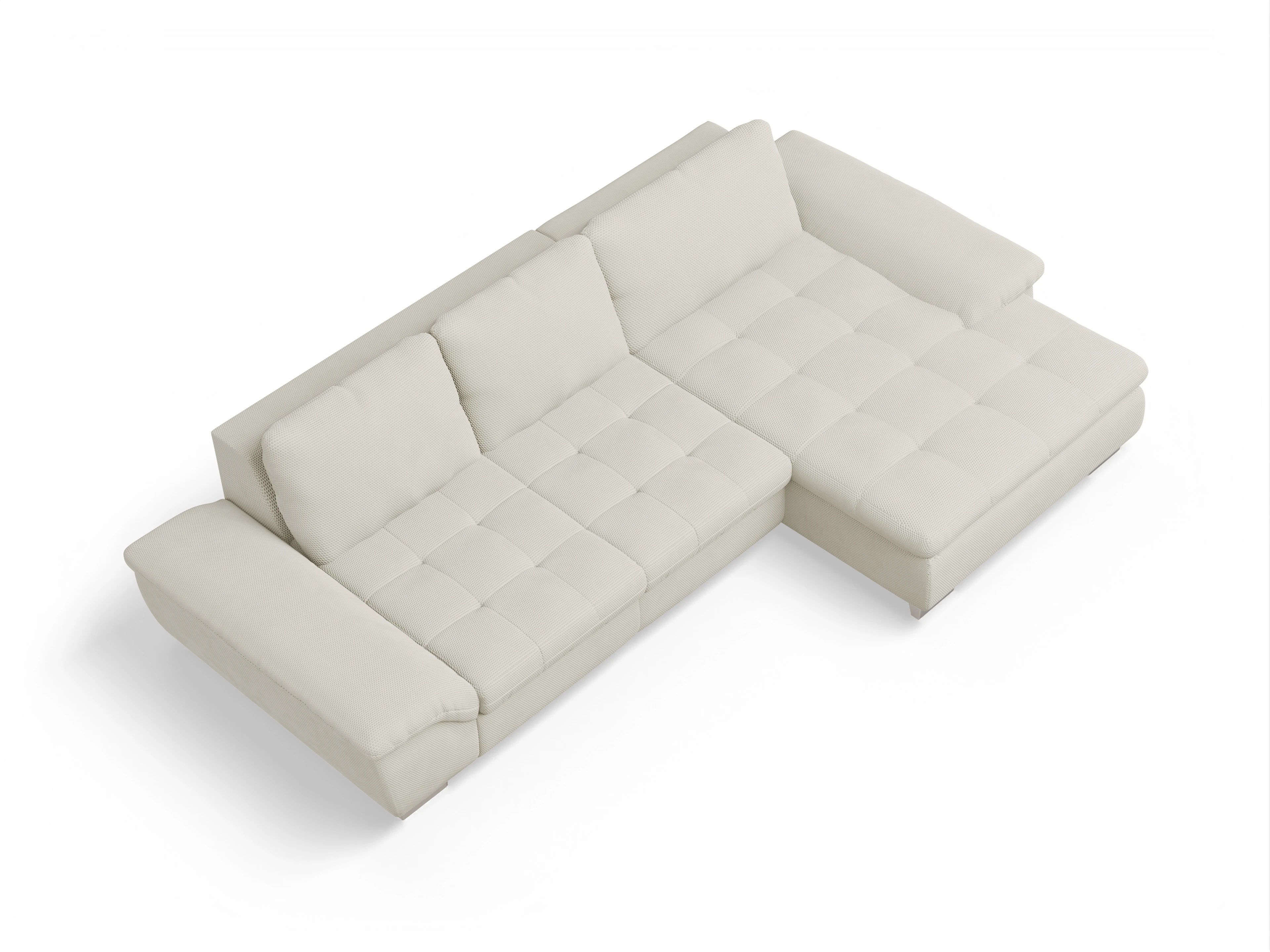 Ansicht des Produktes SC Smart 1007 Ecksofa rechts Abschluss offen in Stoff Beige