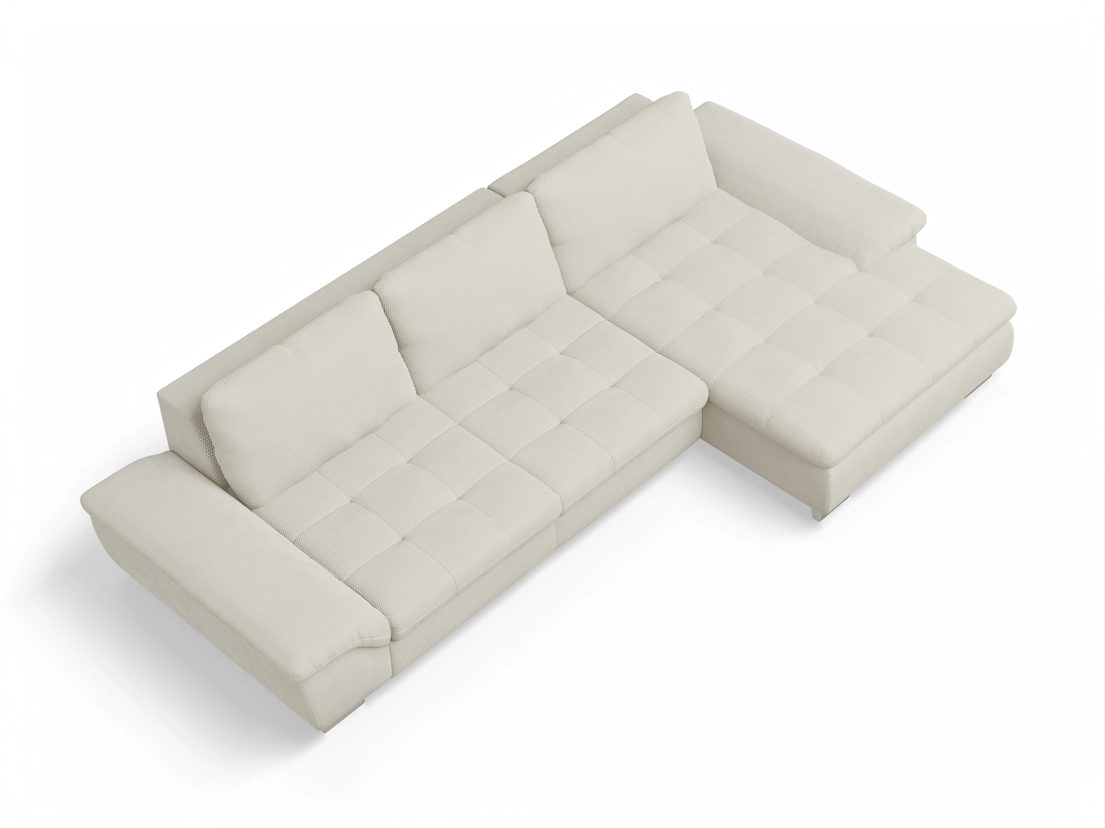 Ansicht des Produktes SC Smart 1007 Ecksofa rechts Abschluss offen in Stoff Beige