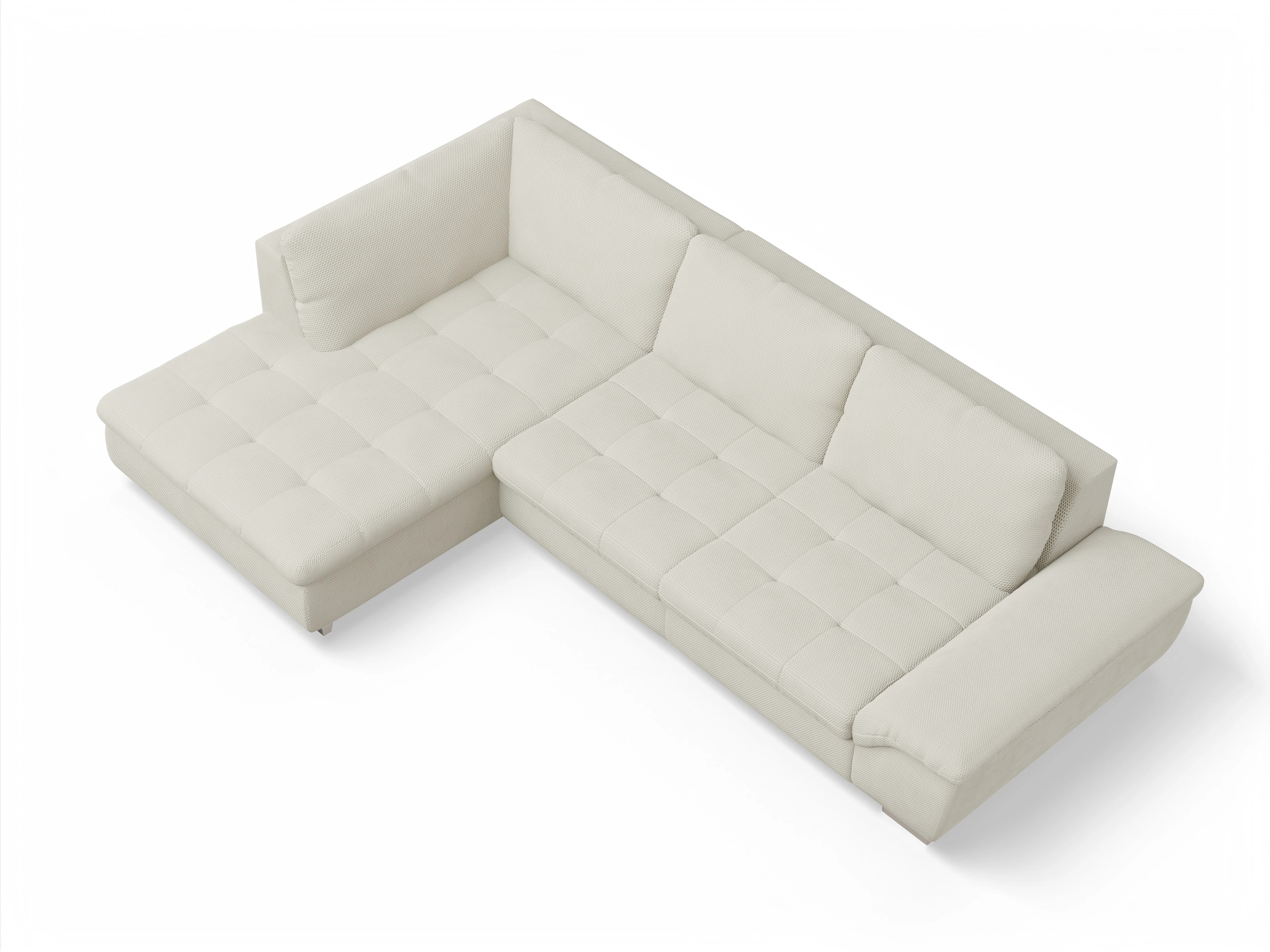 Ansicht des Produktes SC Smart 1007 Ecksofa links Abschluss offen in Stoff Beige