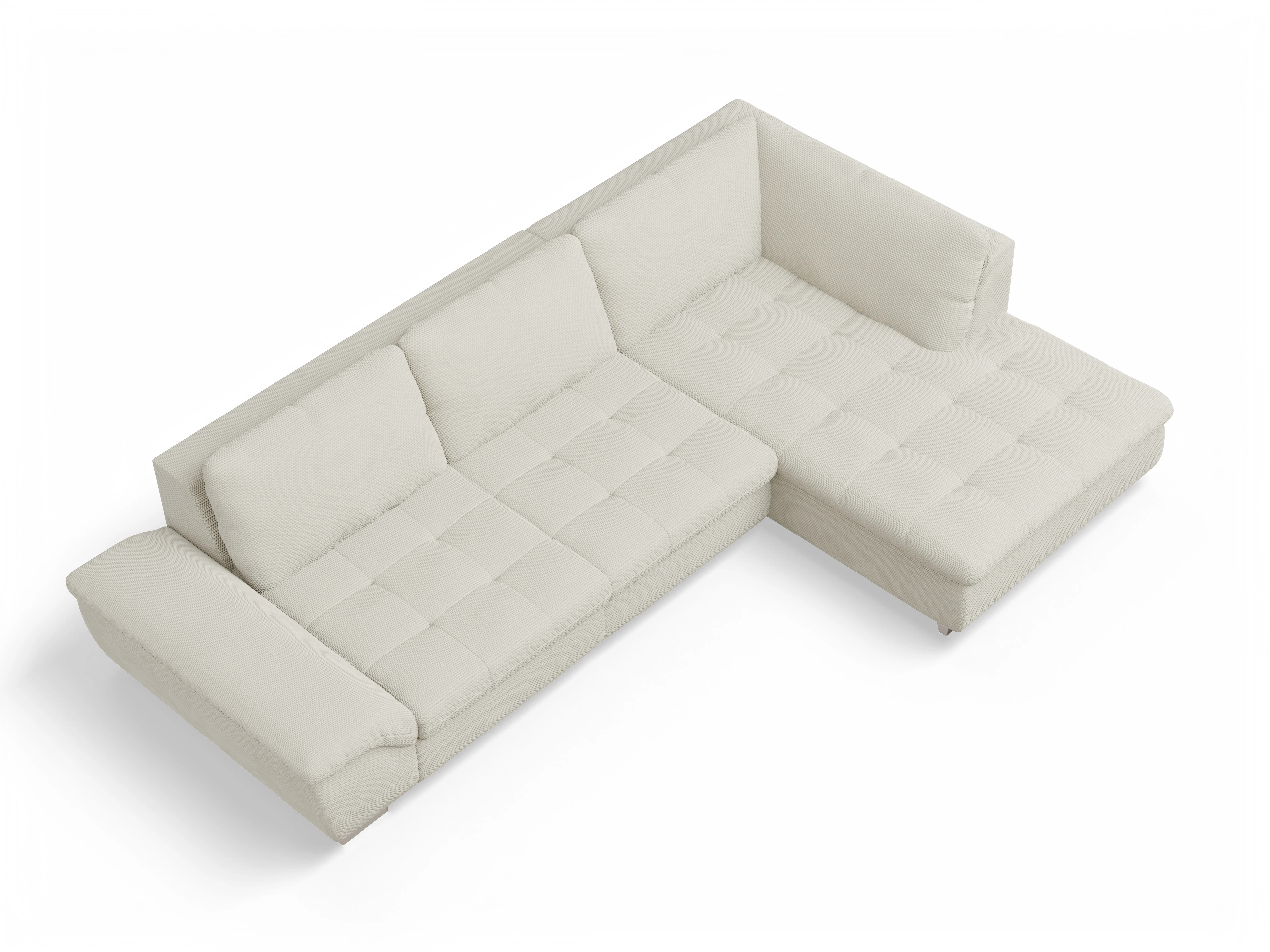 Ansicht des Produktes SC Smart 1007 Ecksofa rechts Abschluss offen in Stoff Beige