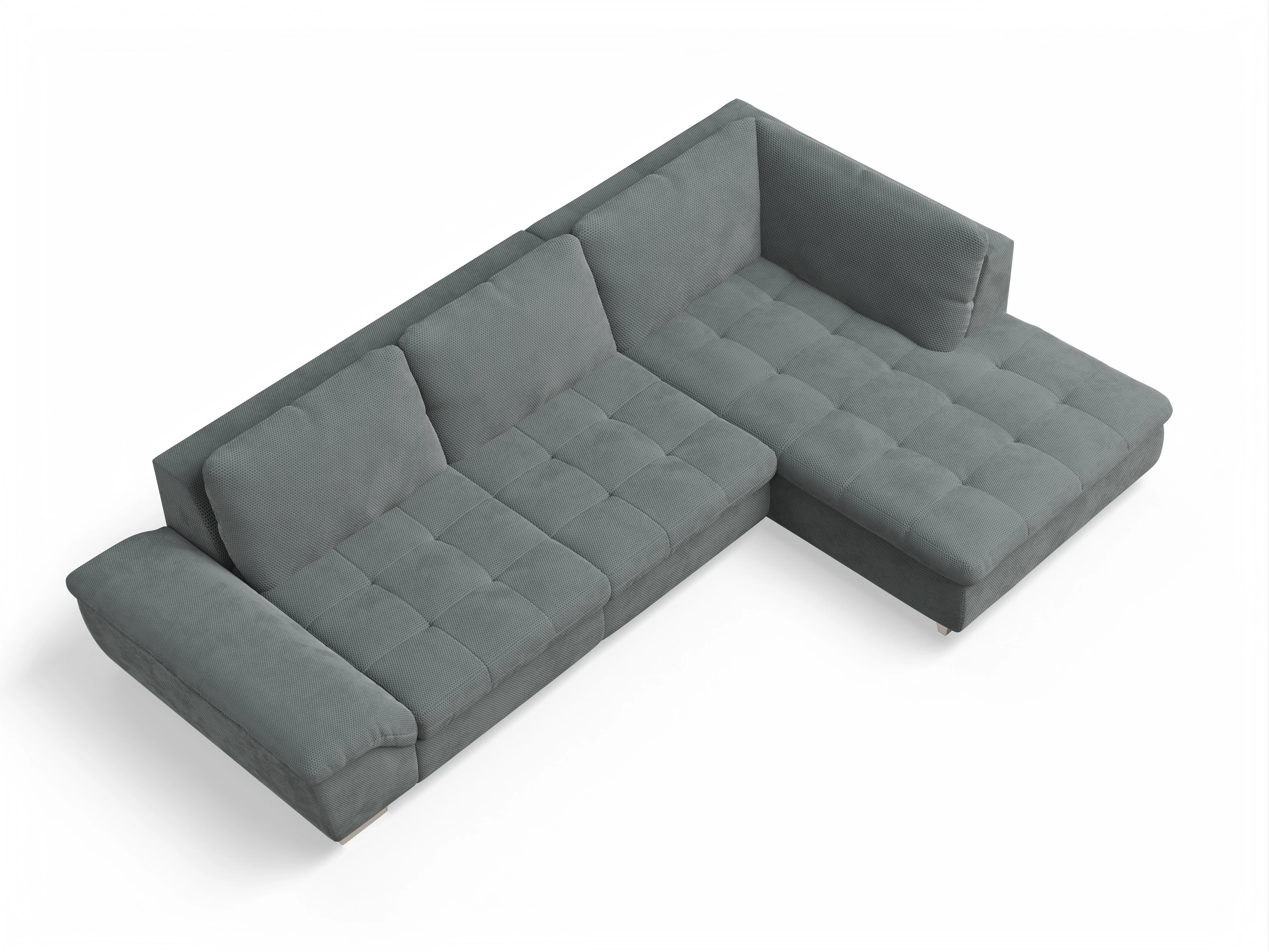 Ansicht des Produktes SC Smart 1007 Ecksofa rechts Abschluss offen in Stoff Grau