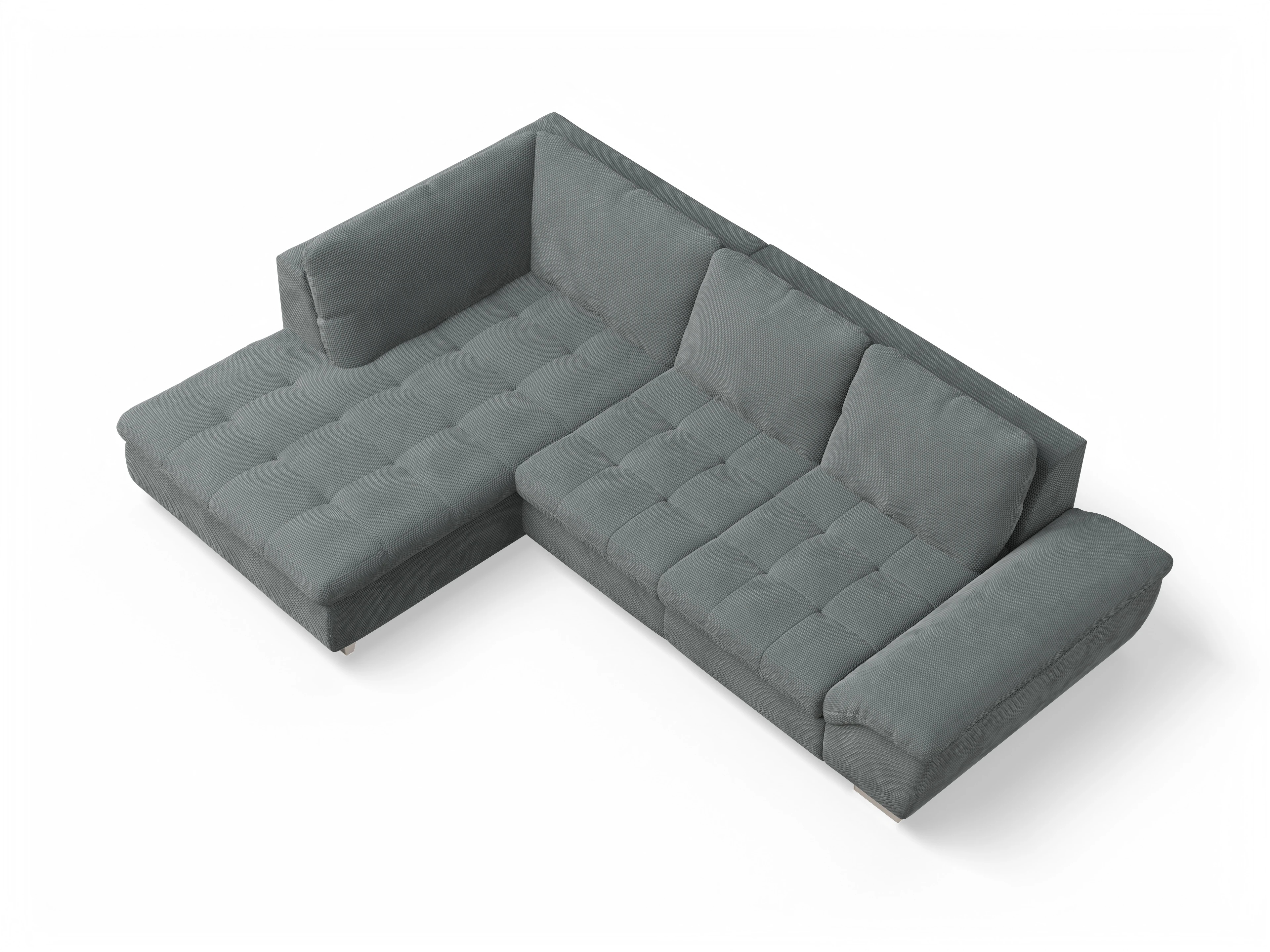Ansicht des Produktes SC Smart 1007 Ecksofa links Abschluss offen in Stoff Grau