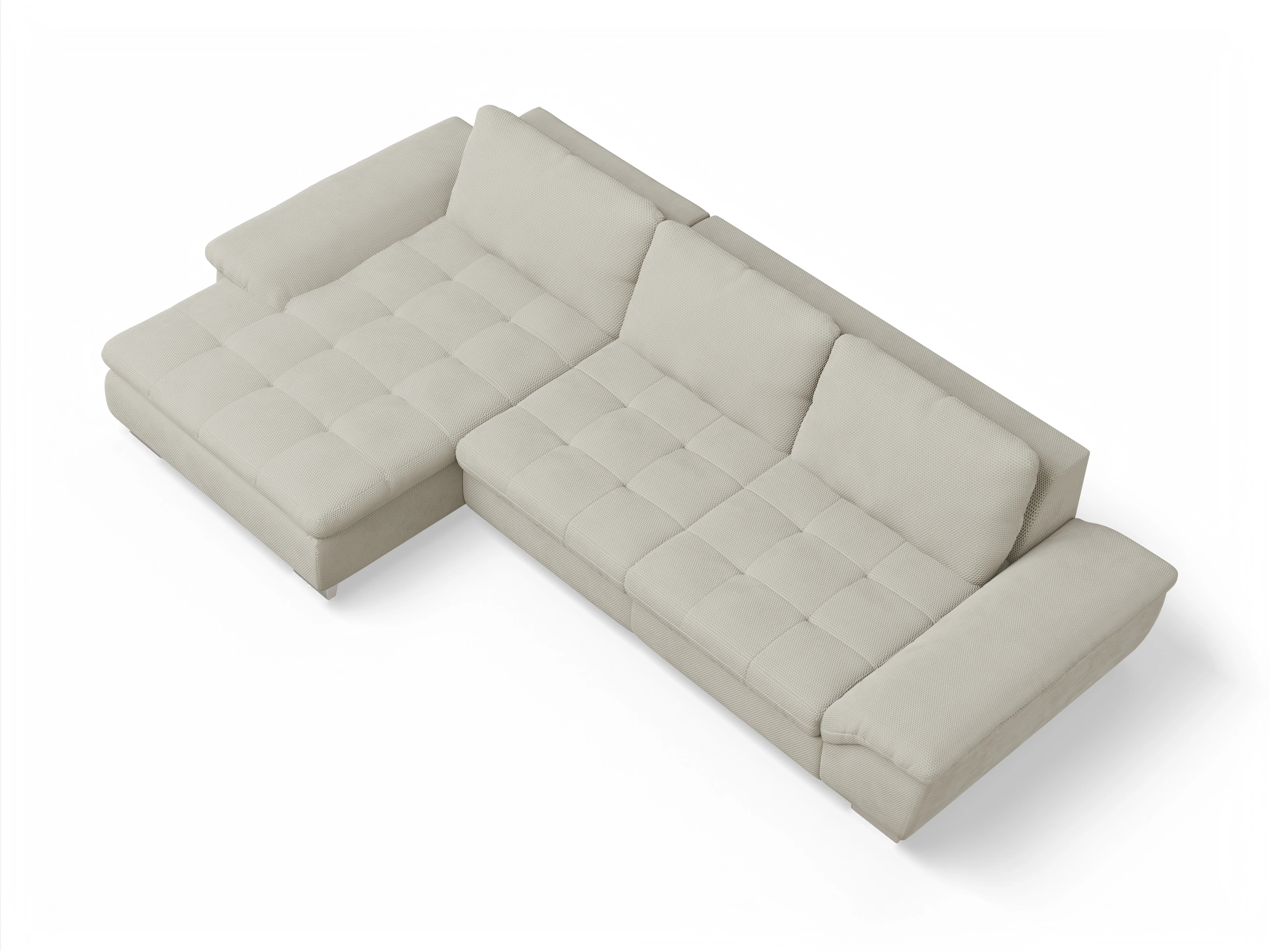 Ansicht des Produktes SC Smart 1007 Ecksofa links Abschluss offen in Stoff Beige