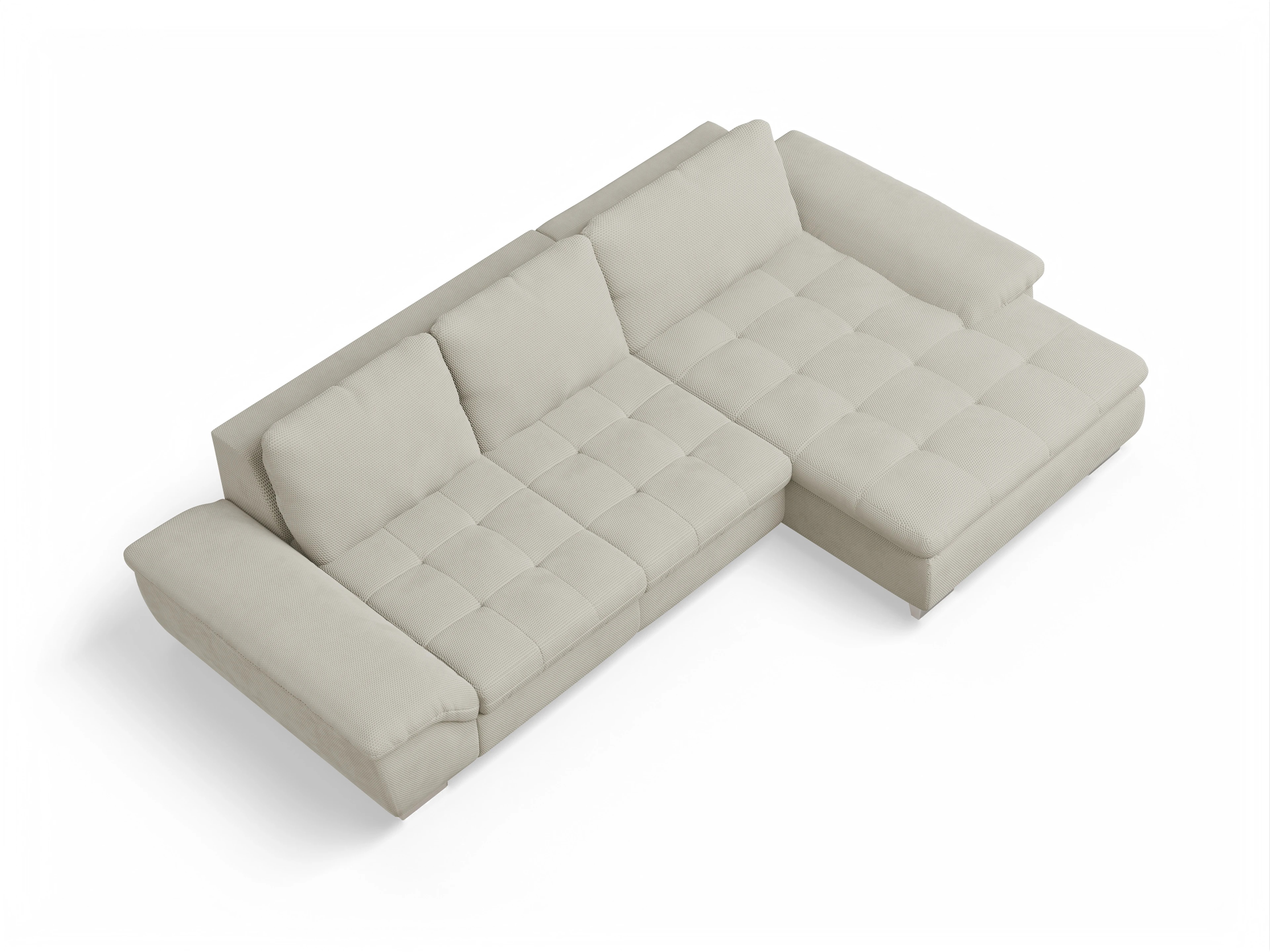 Ansicht des Produktes SC Smart 1007 Ecksofa rechts Abschluss offen in Stoff Beige