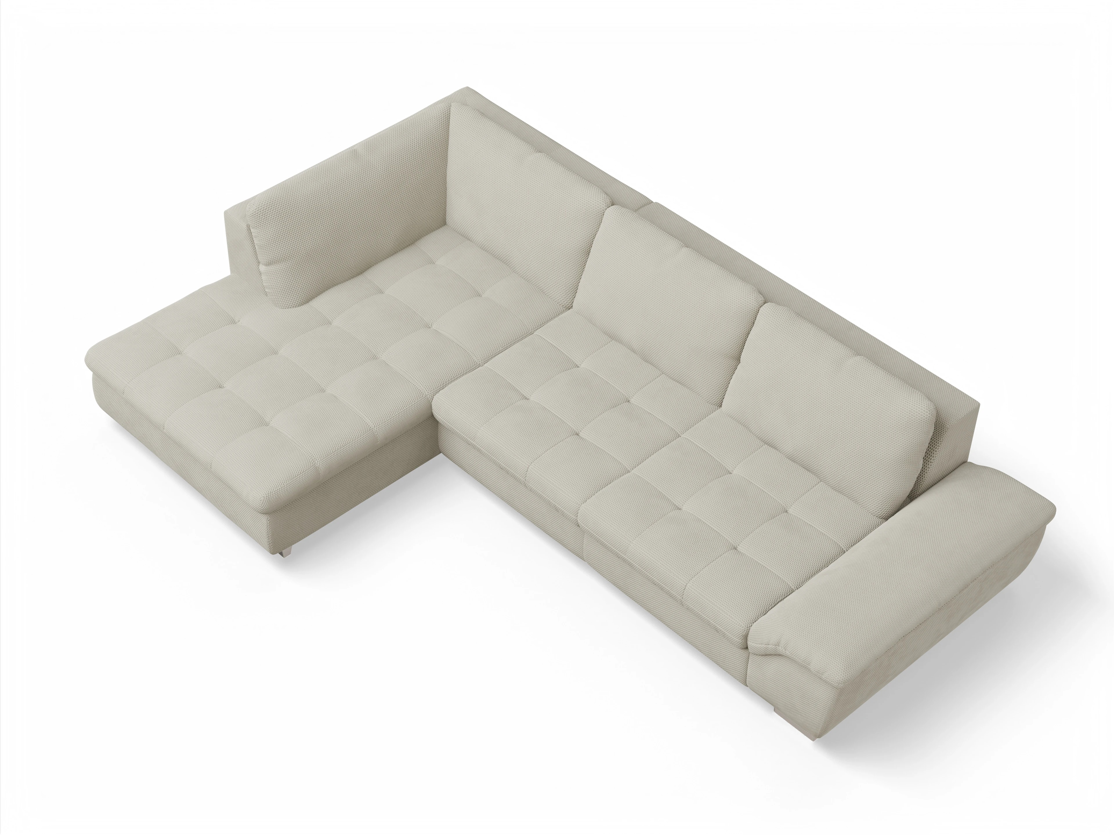 Ansicht des Produktes SC Smart 1007 Ecksofa links Abschluss offen in Stoff Beige