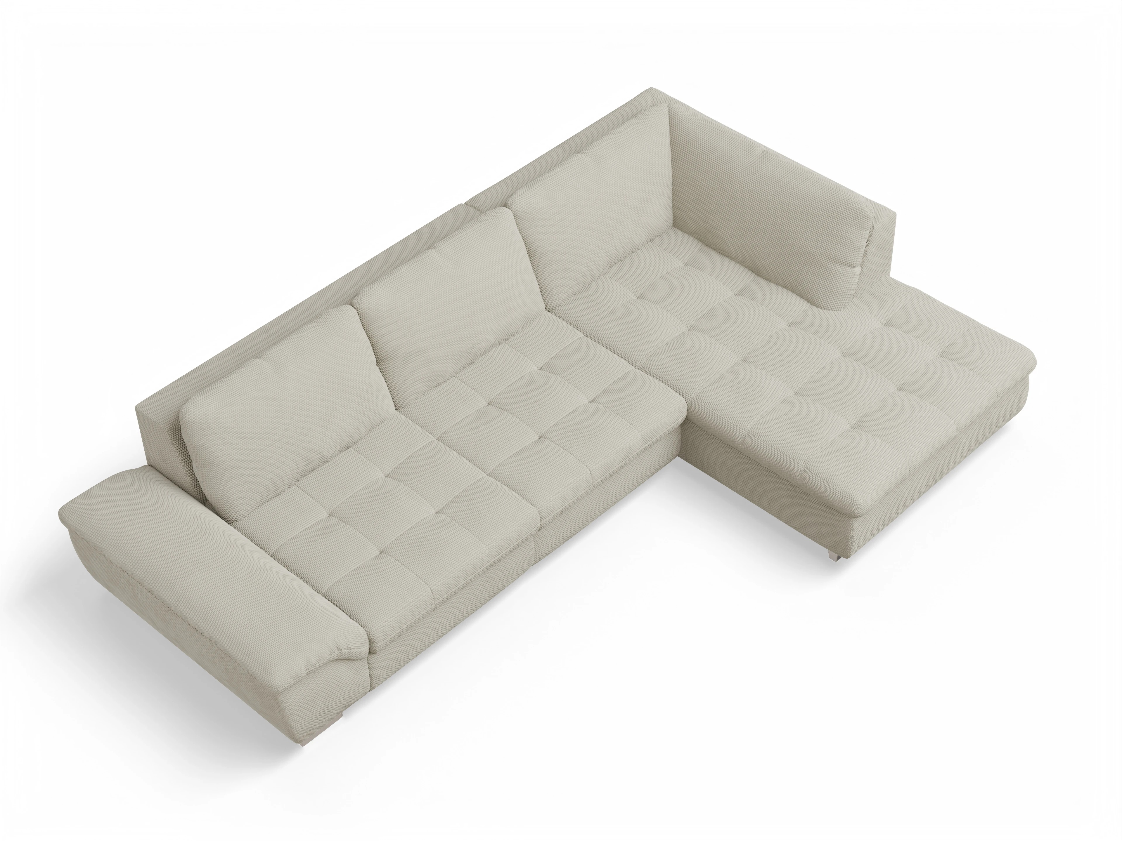 Ansicht des Produktes SC Smart 1007 Ecksofa rechts Abschluss offen in Stoff Beige