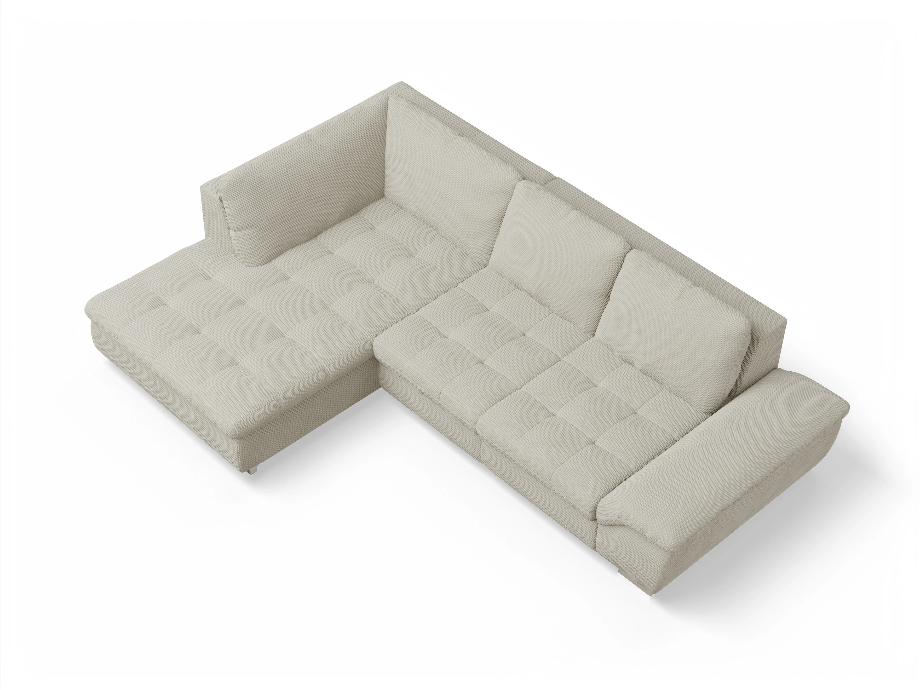 Ansicht des Produktes SC Smart 1007 Ecksofa links Abschluss offen in Stoff Beige