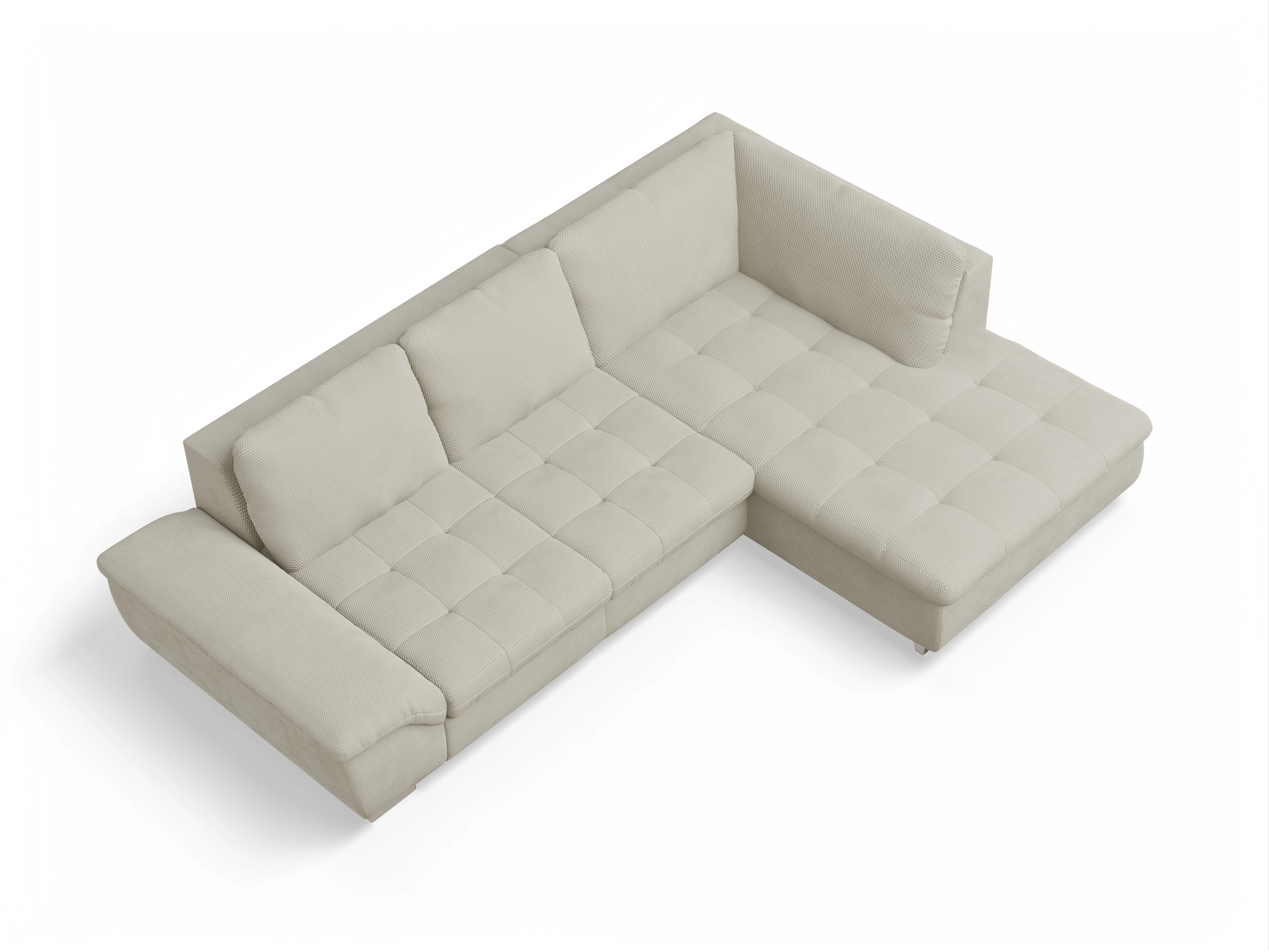 Sitz Concept smart 1007 KO Medium R Ansicht des Produktes SC Smart 1007 Ecksofa rechts Abschluss offen in Stoff Beige