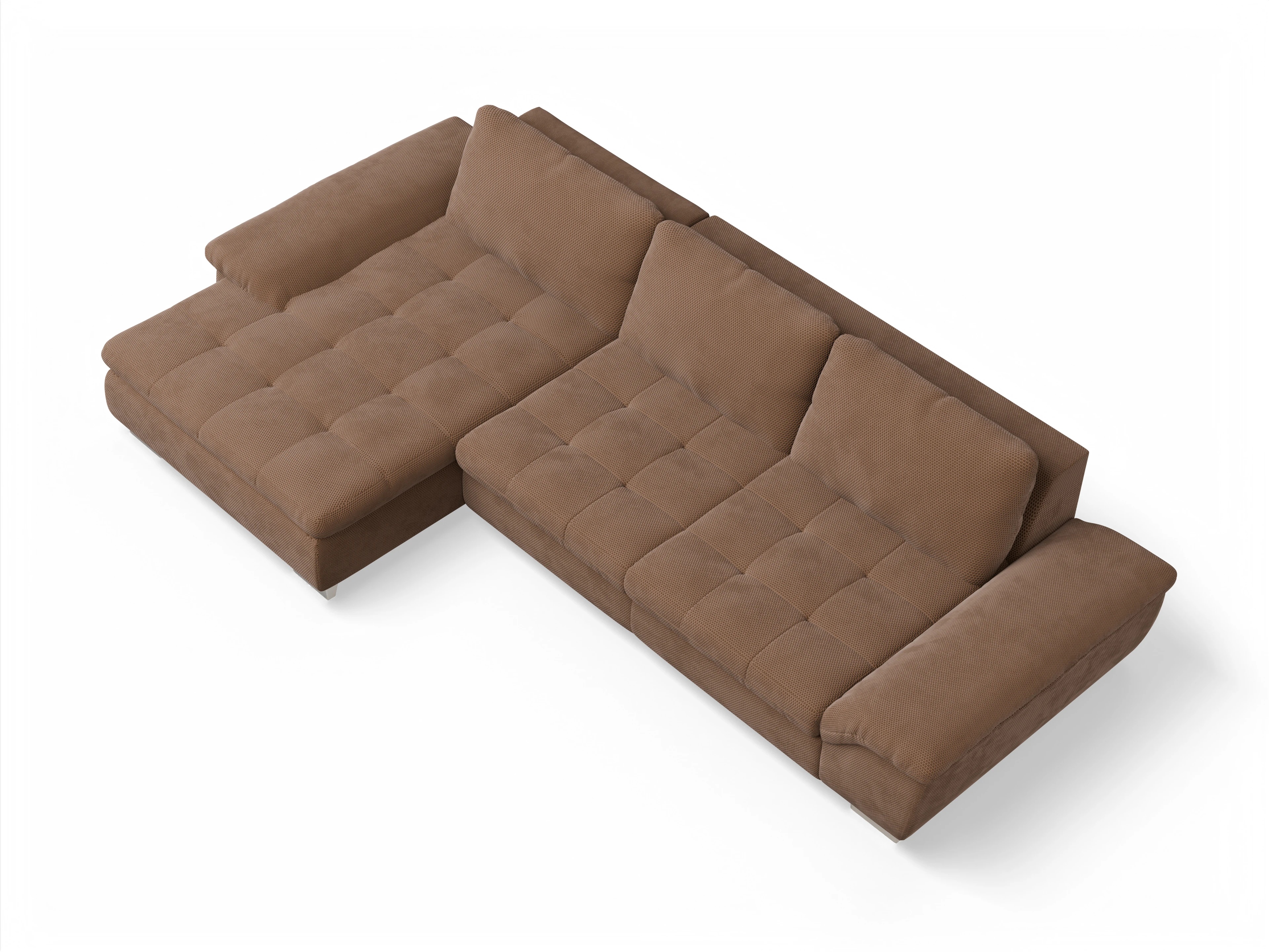 Ansicht des Produktes SC Smart 1007 Ecksofa links Abschluss offen in Stoff Braun