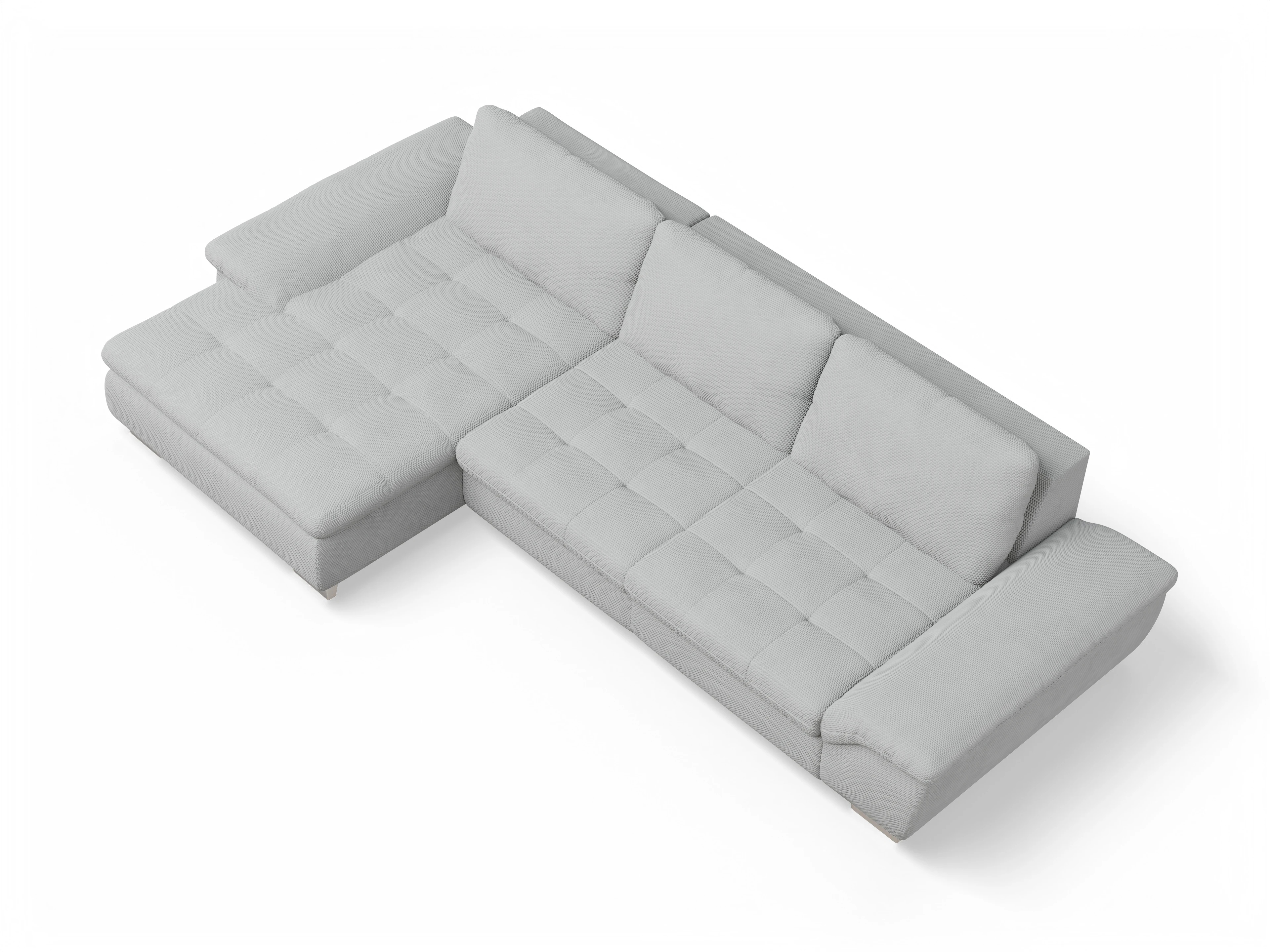 Ansicht des Produktes SC Smart 1007 Ecksofa links Abschluss offen in Stoff Grau