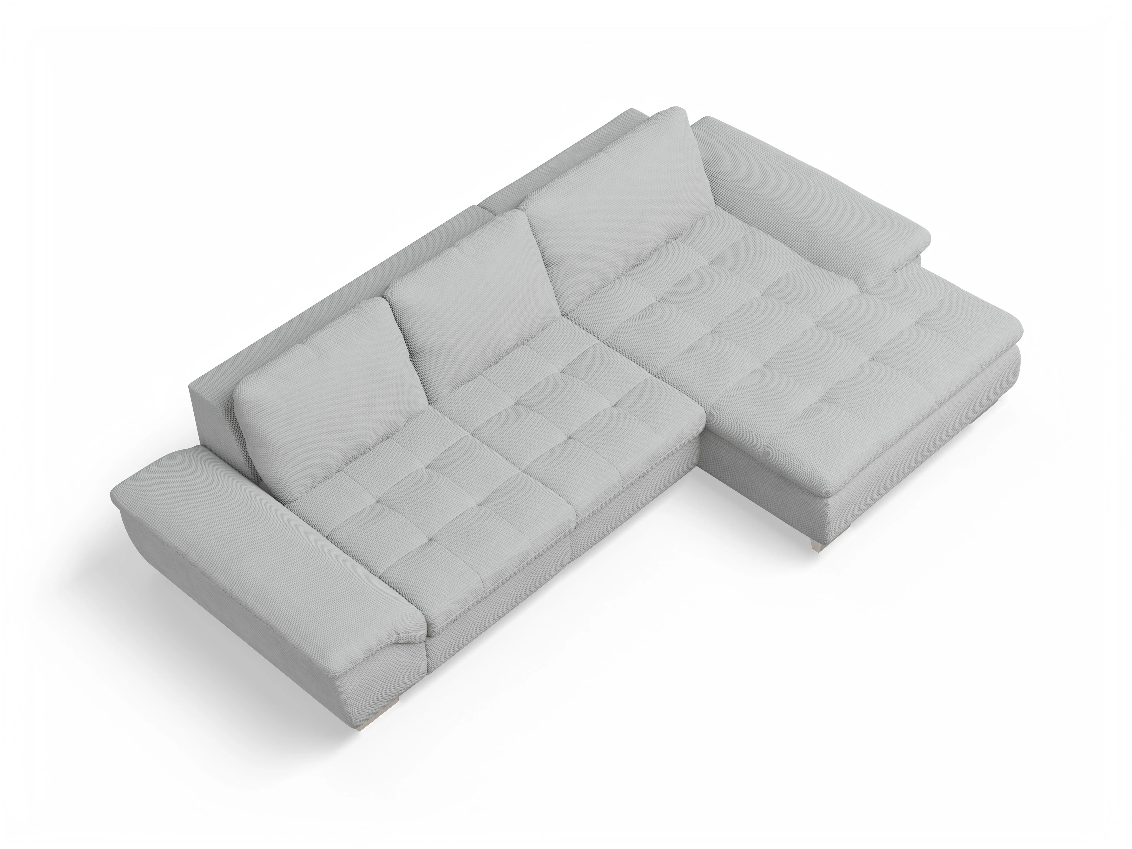 Ansicht des Produktes SC Smart 1007 Ecksofa rechts Abschluss offen in Stoff Grau