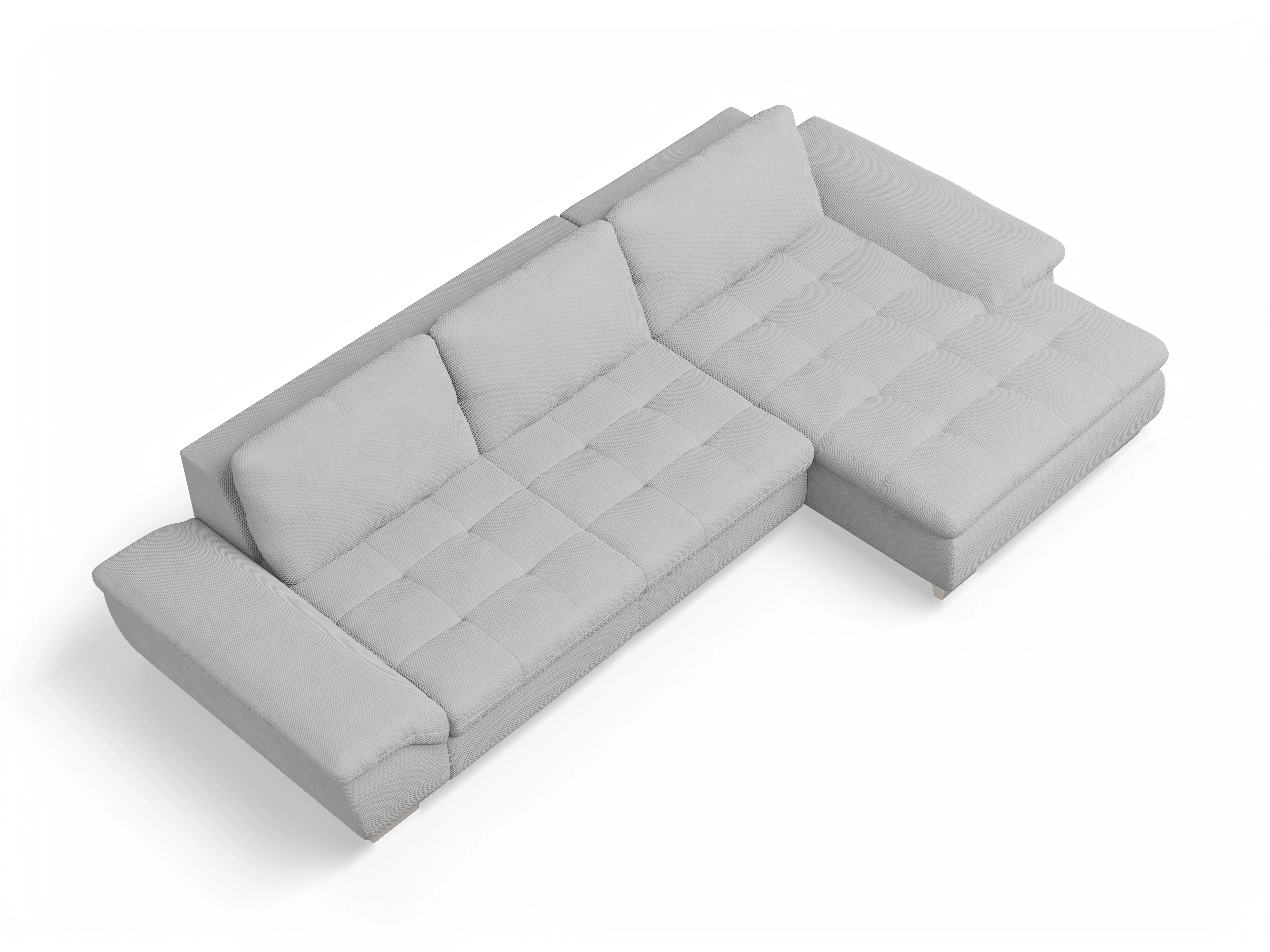 Ansicht des Produktes SC Smart 1007 Ecksofa rechts Abschluss offen in Stoff Grau