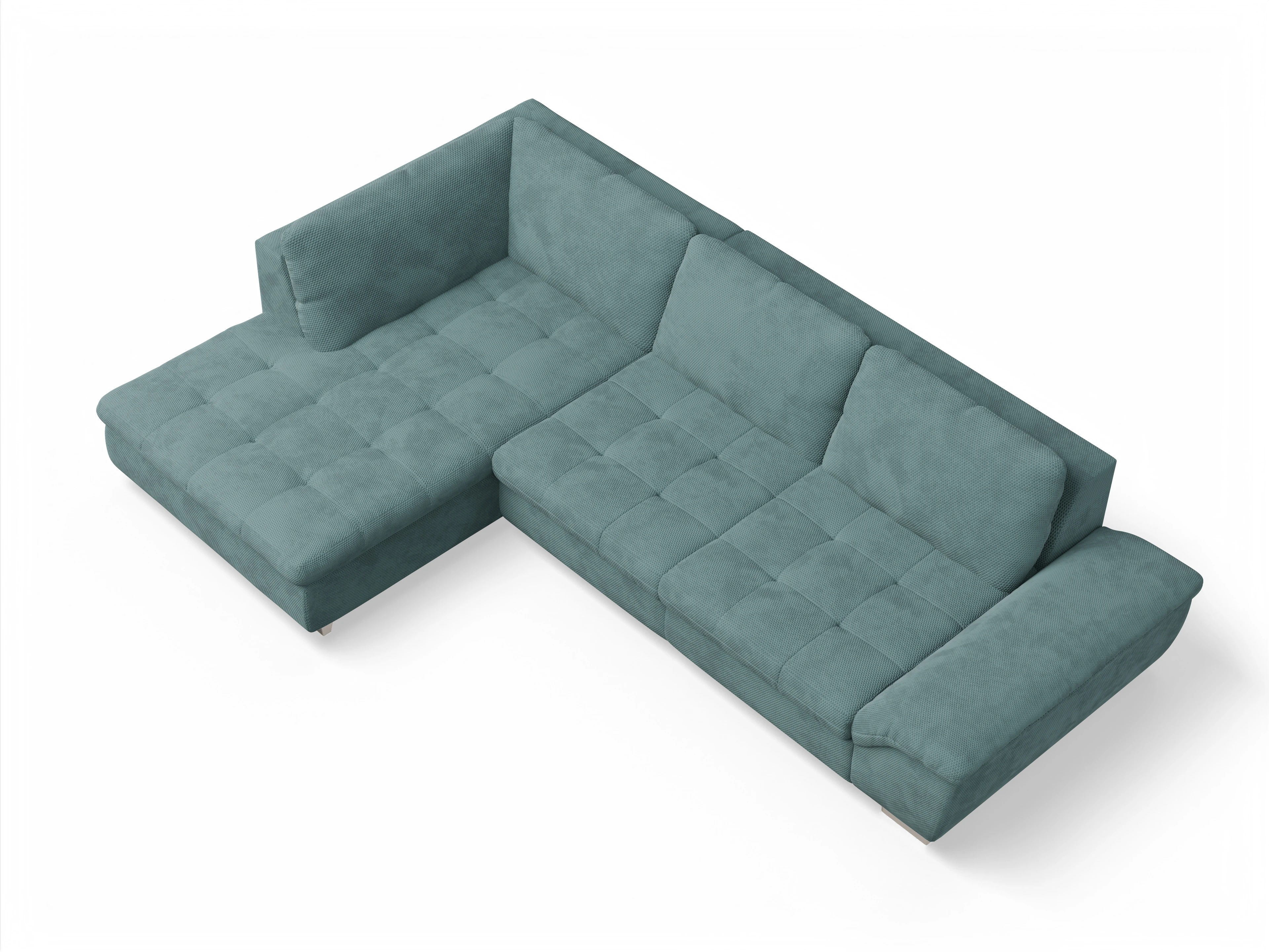 Ansicht des Produktes SC Smart 1007 Ecksofa links Abschluss offen in Stoff Blau