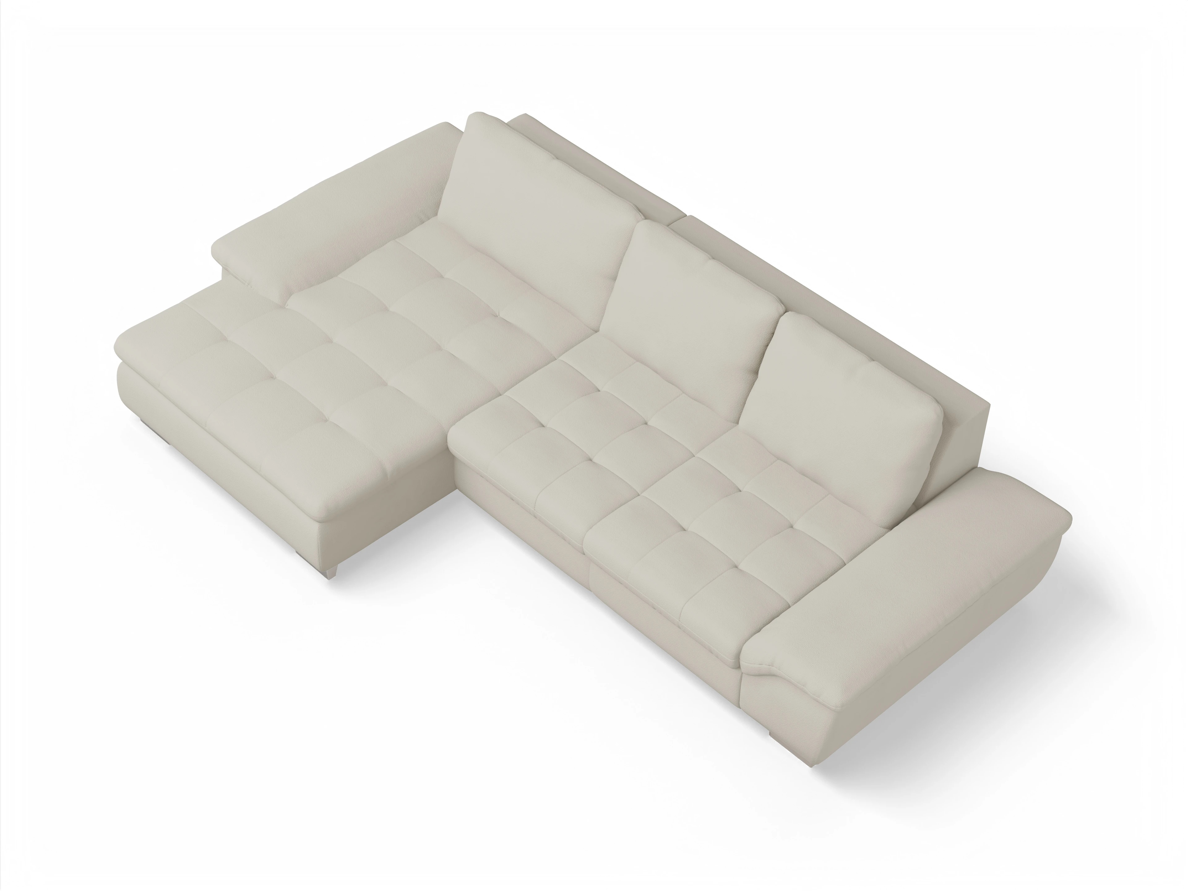 Ansicht des Produktes SC Smart 1007 Ecksofa links Abschluss offen in Stoff Beige