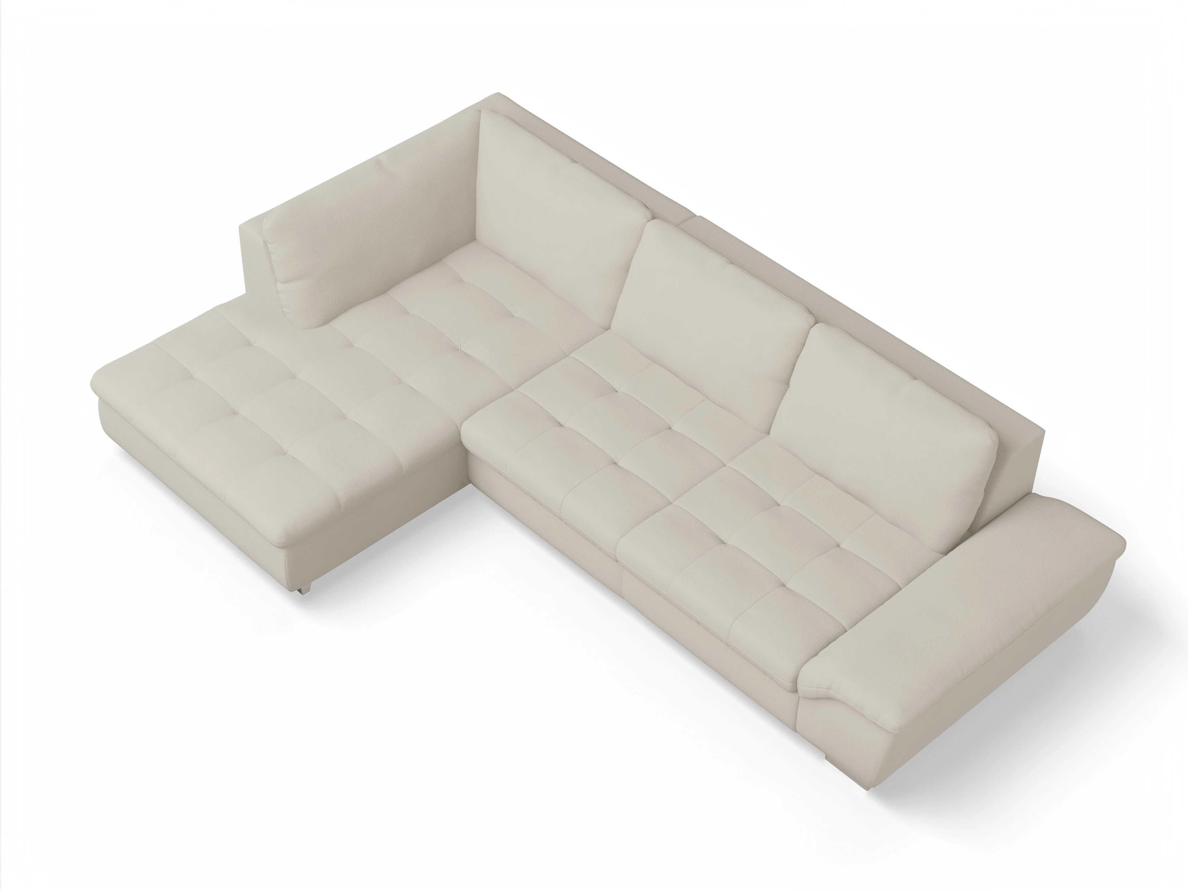 Ansicht des Produktes SC Smart 1007 Ecksofa links Abschluss offen in Stoff Beige