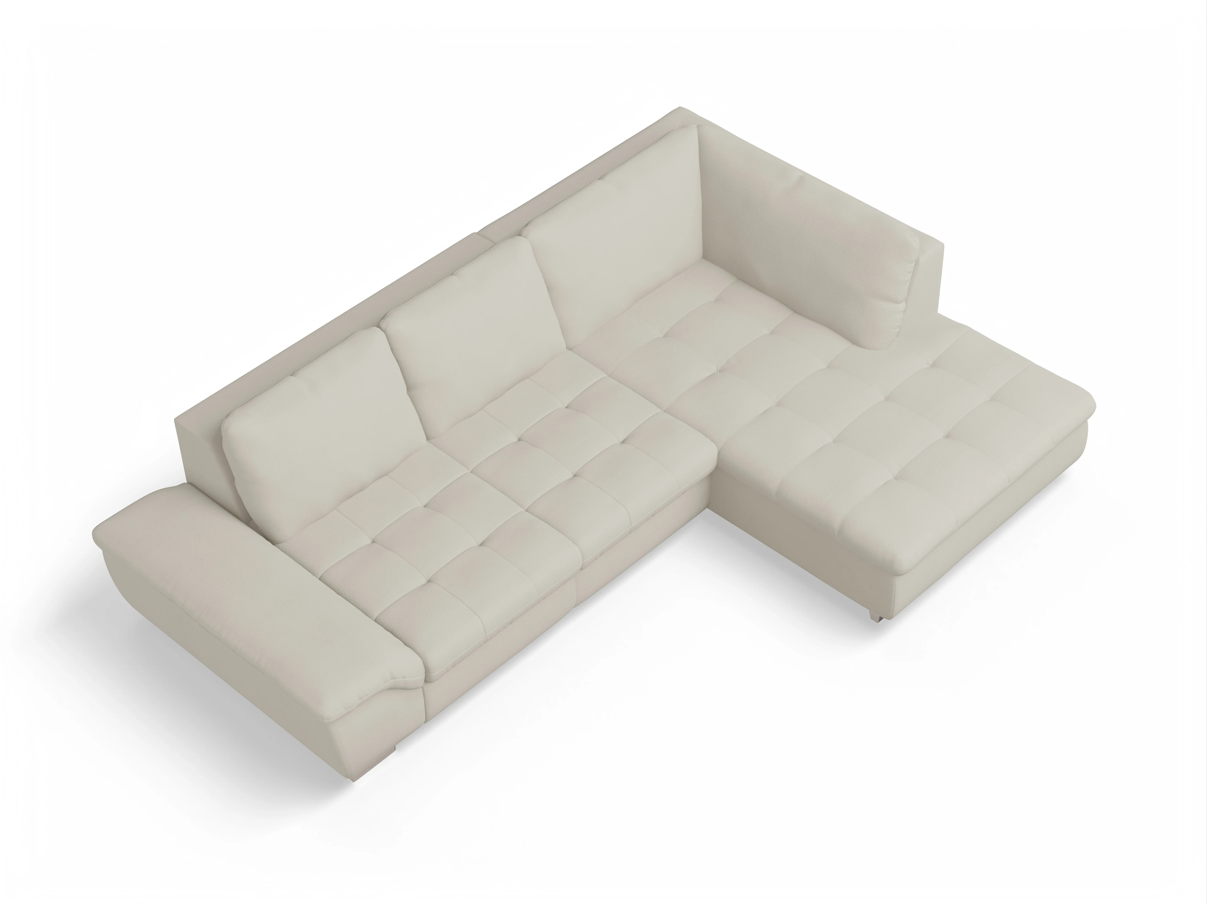Ansicht des Produktes SC Smart 1007 Ecksofa rechts Abschluss offen in Stoff Beige