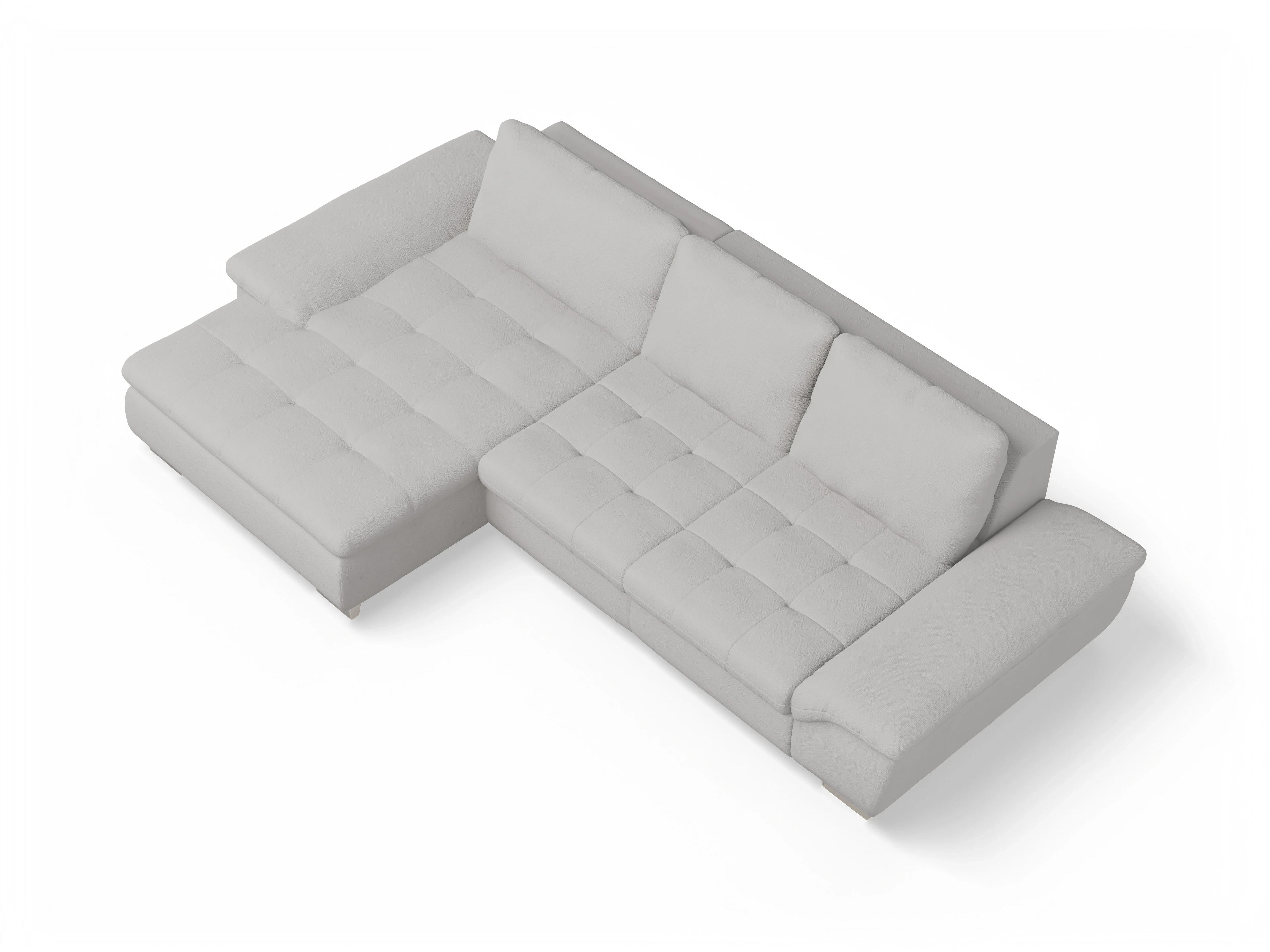 Sitz Concept smart 1007 Canape Medium L Ansicht des Produktes SC Smart 1007 Ecksofa links Abschluss offen in Stoff Grau
