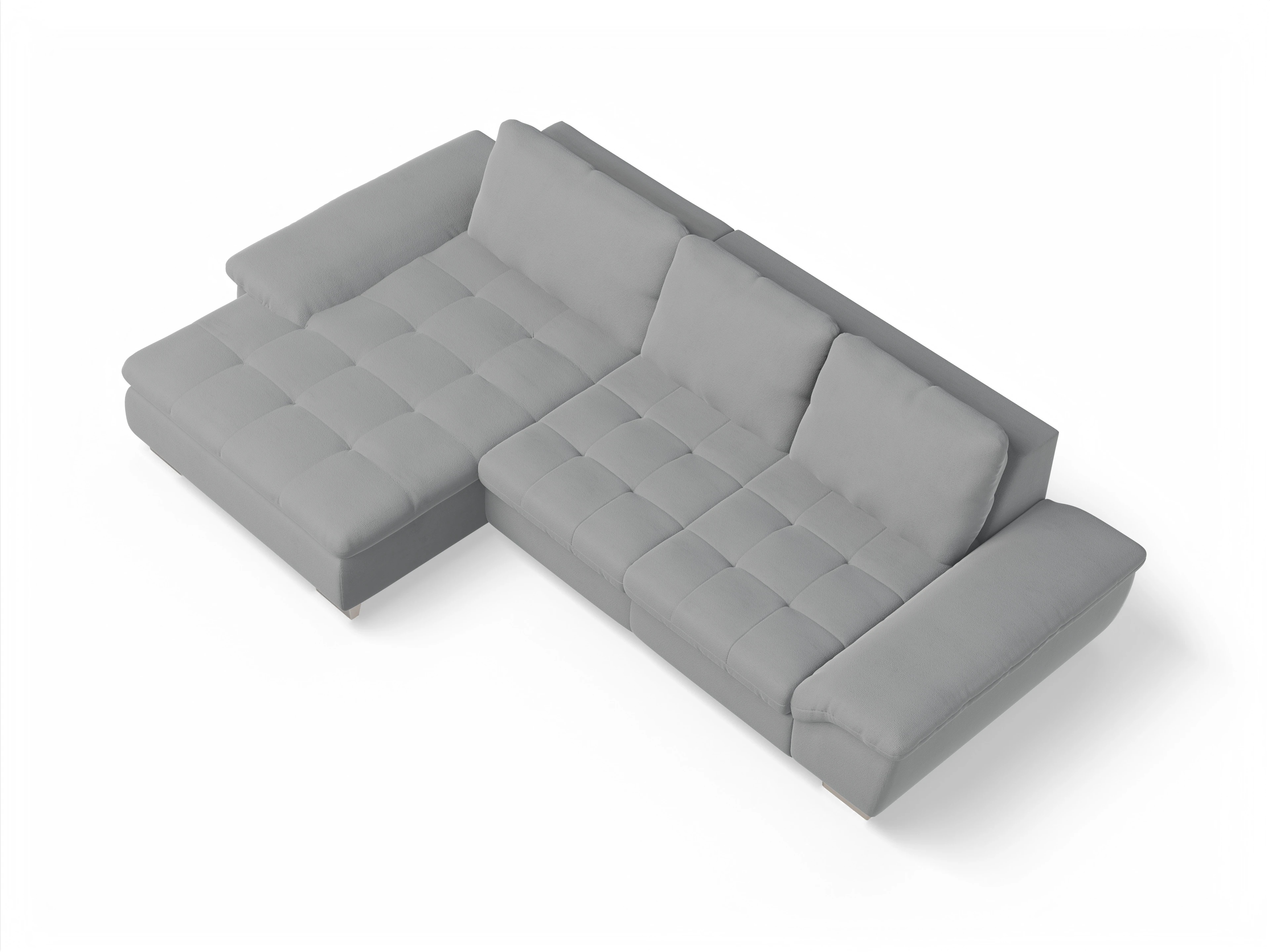 Sitz Concept smart 1007 Canape Medium L Ansicht des Produktes SC Smart 1007 Ecksofa links Abschluss offen in Stoff Grau