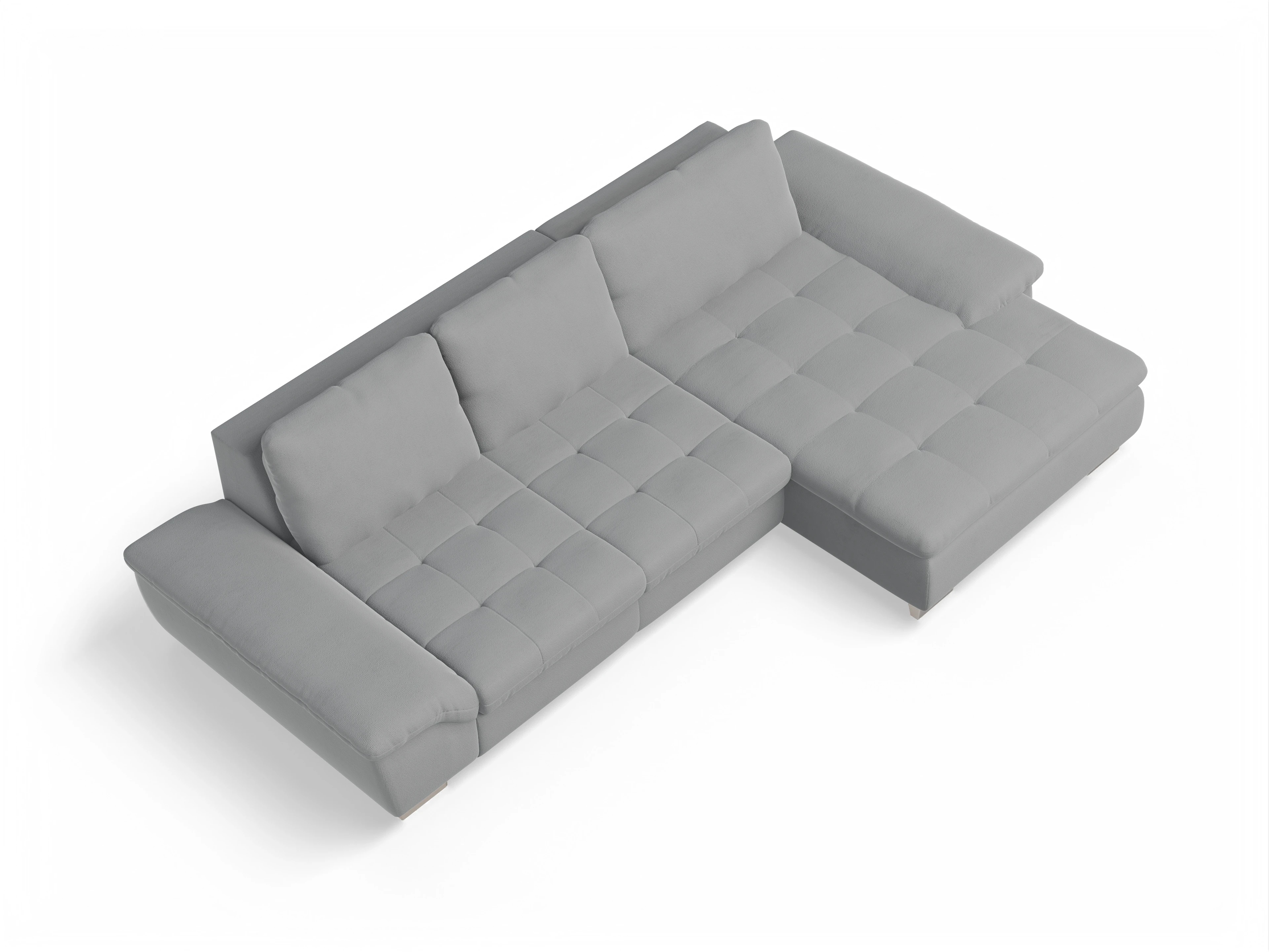 Sitz Concept smart 1007 Canape Medium R Ansicht des Produktes SC Smart 1007 Ecksofa rechts Abschluss offen in Stoff Grau