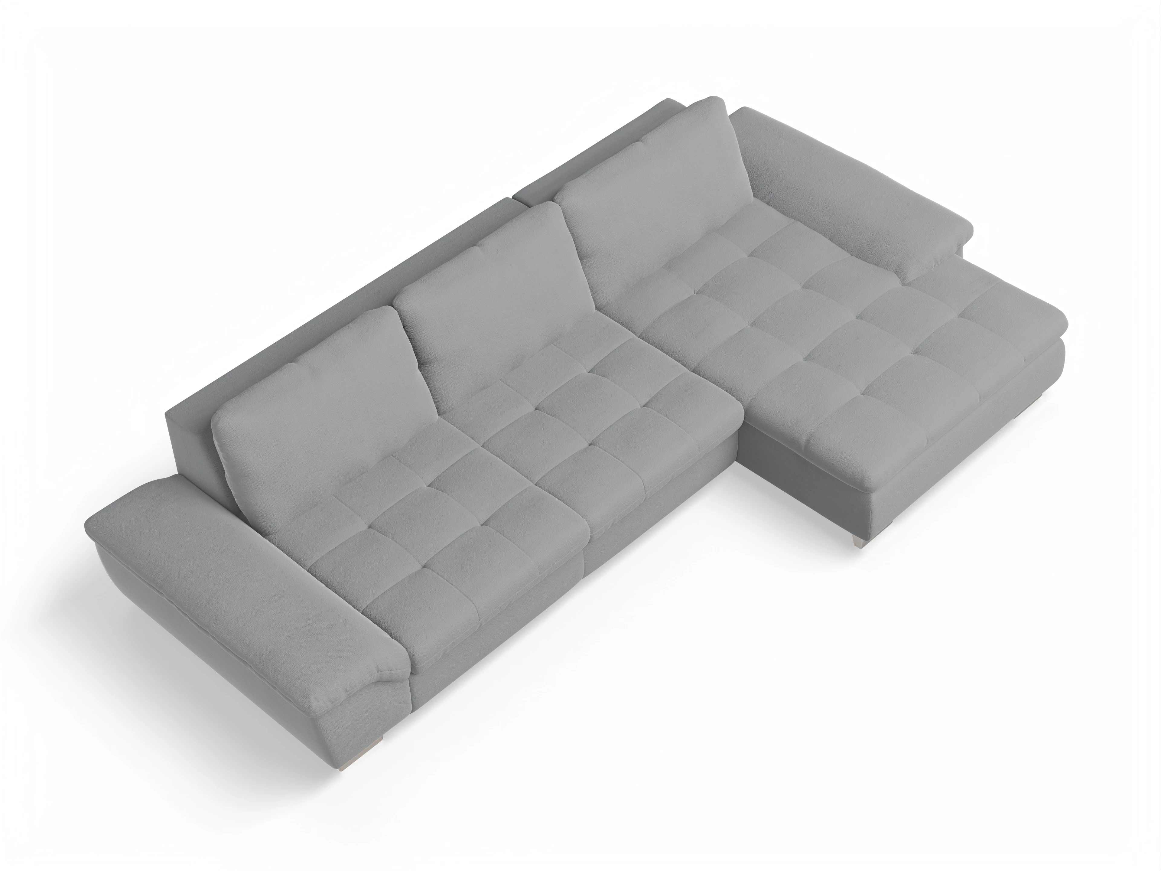 Ansicht des Produktes SC Smart 1007 Ecksofa rechts Abschluss offen in Stoff Grau