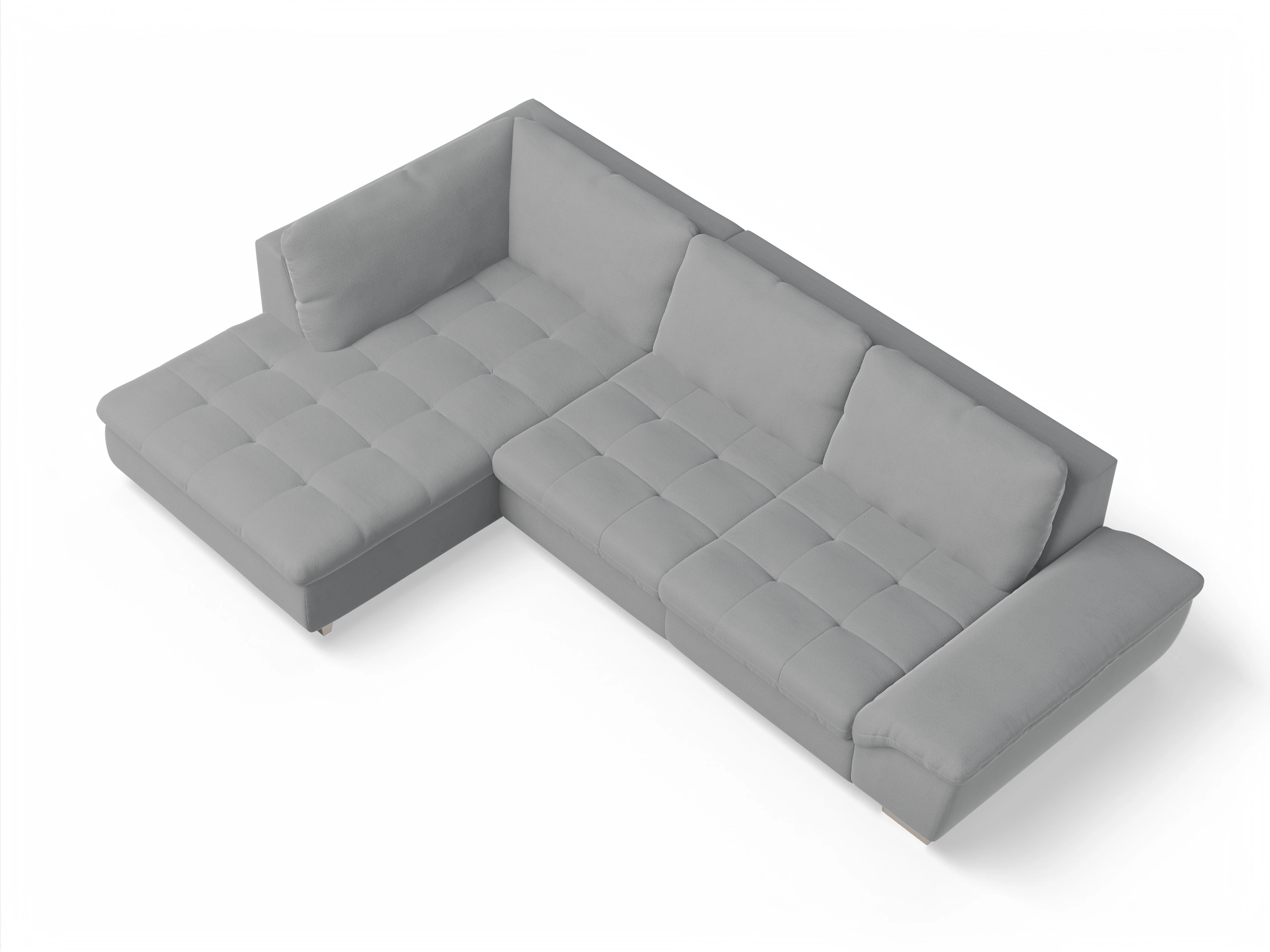 Ansicht des Produktes SC Smart 1007 Ecksofa links Abschluss offen in Stoff Grau