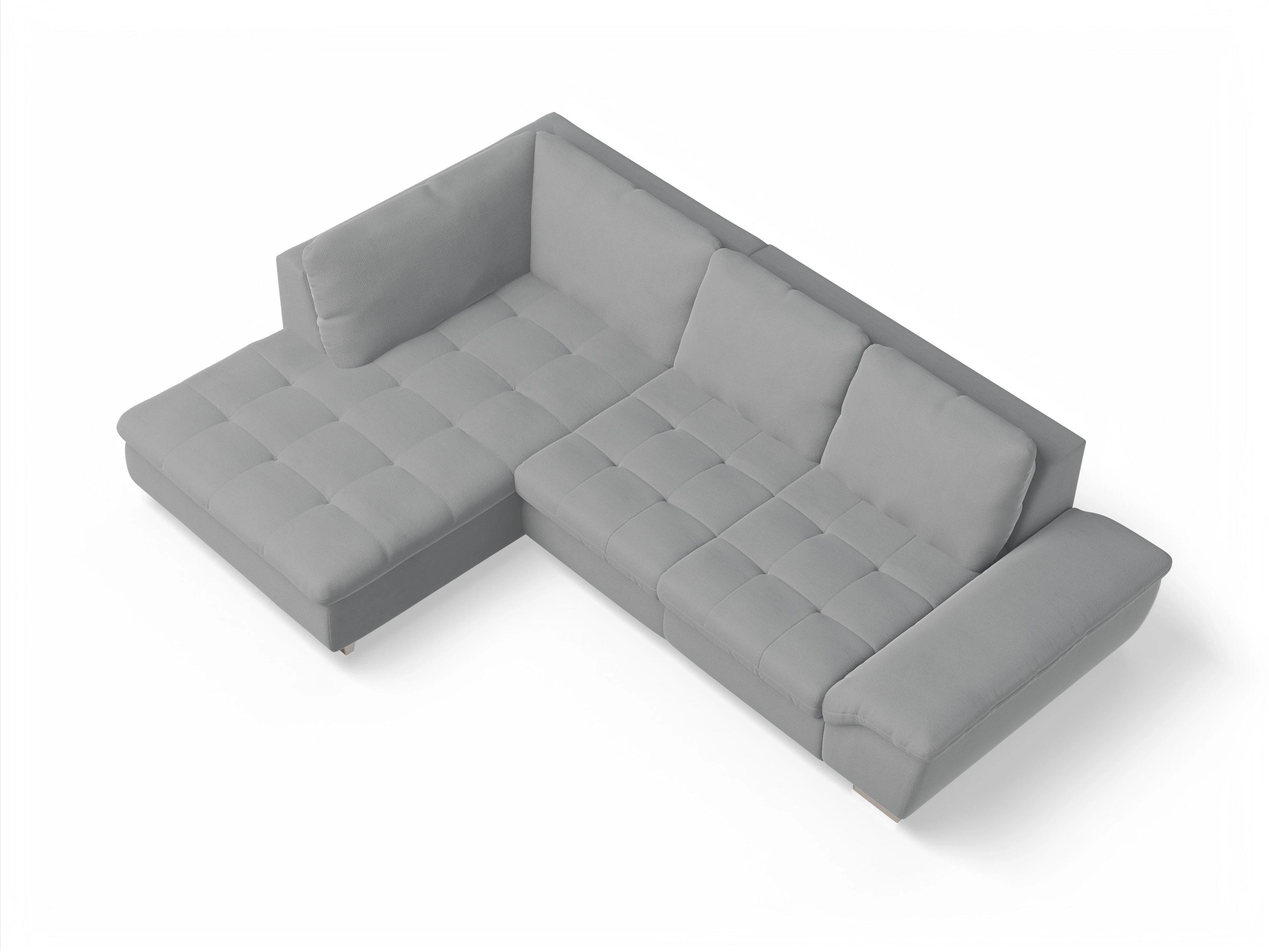 Ansicht des Produktes SC Smart 1007 Ecksofa links Abschluss offen in Stoff Grau