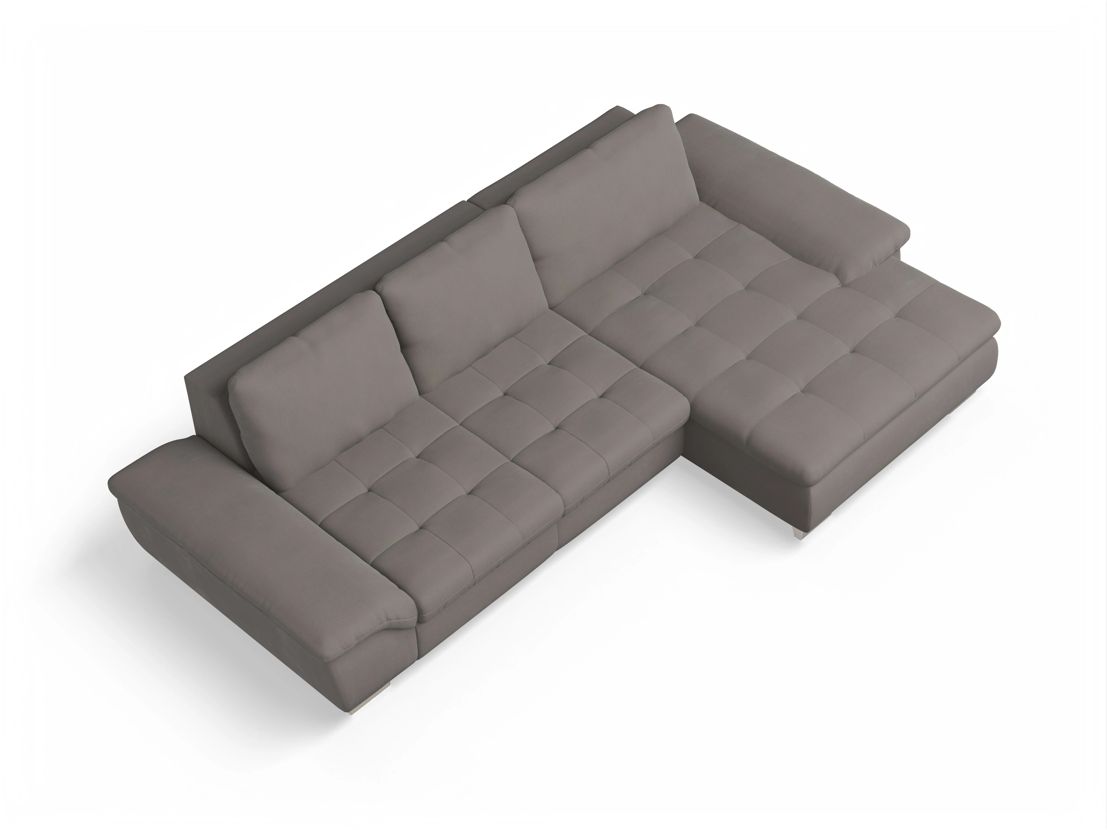 Ansicht des Produktes SC Smart 1007 Ecksofa rechts Abschluss offen in Stoff Braun