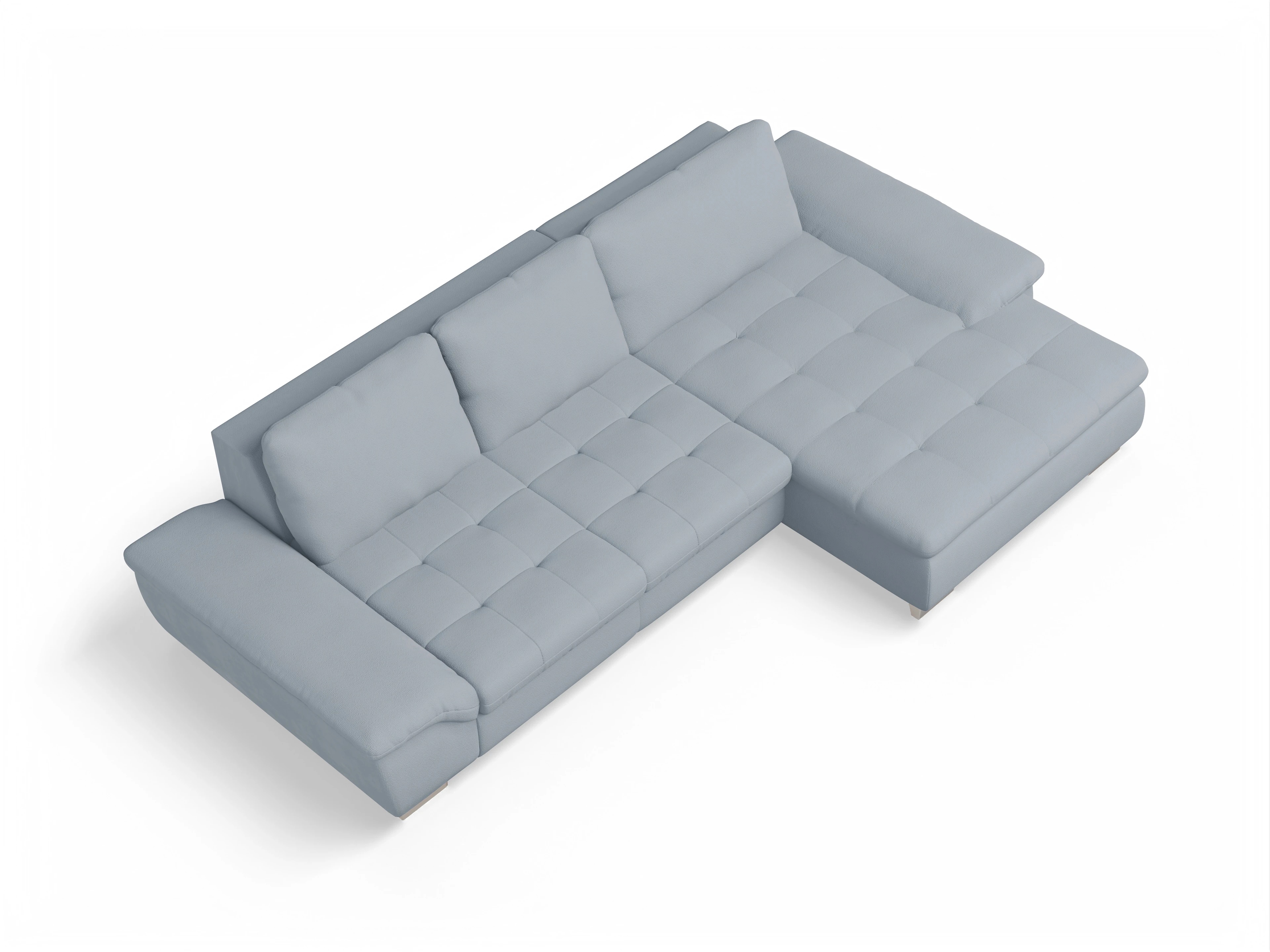 Ansicht des Produktes SC Smart 1007 Ecksofa rechts Abschluss offen in Stoff Blau