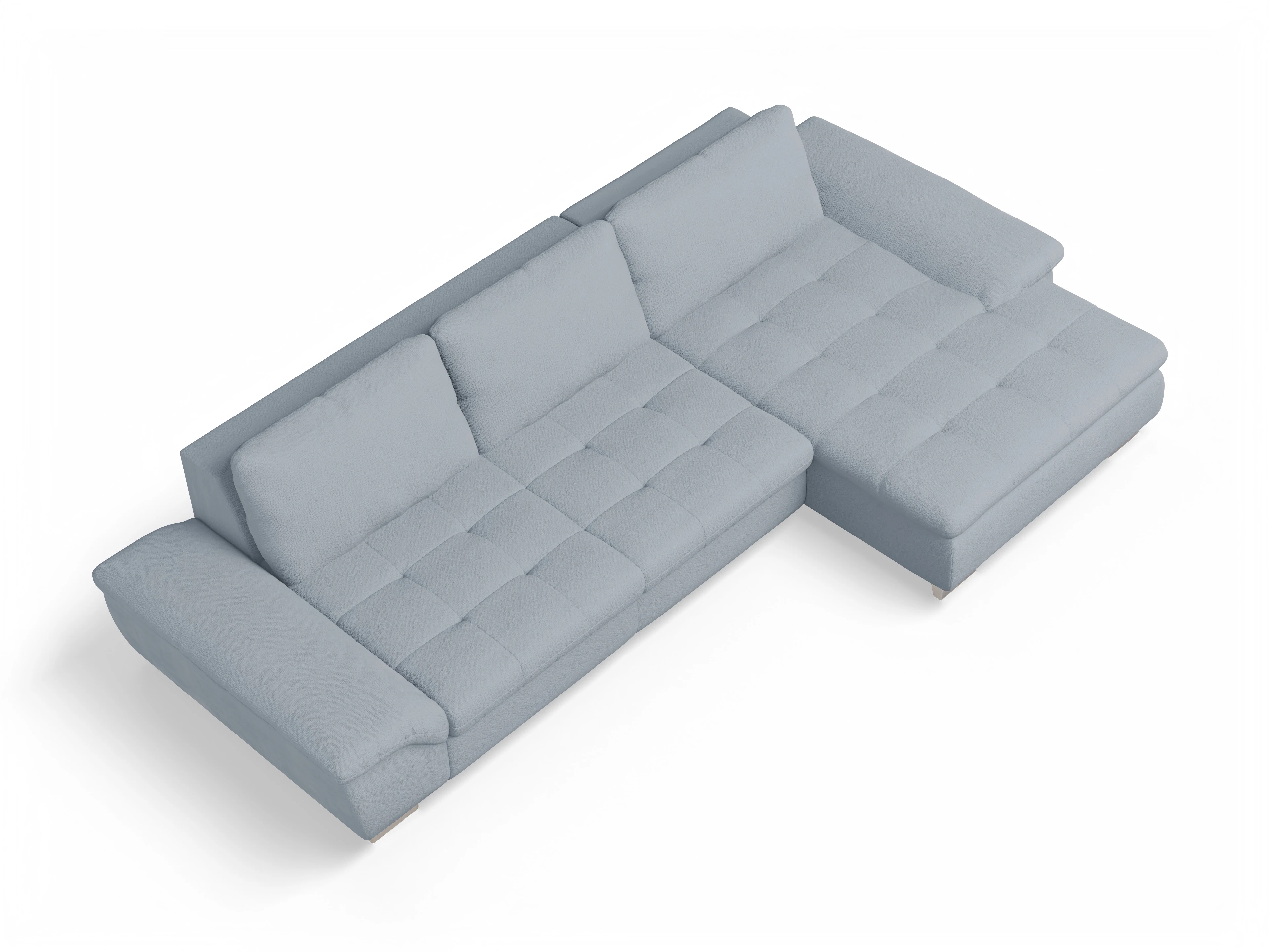 Ansicht des Produktes SC Smart 1007 Ecksofa rechts Abschluss offen in Stoff Blau