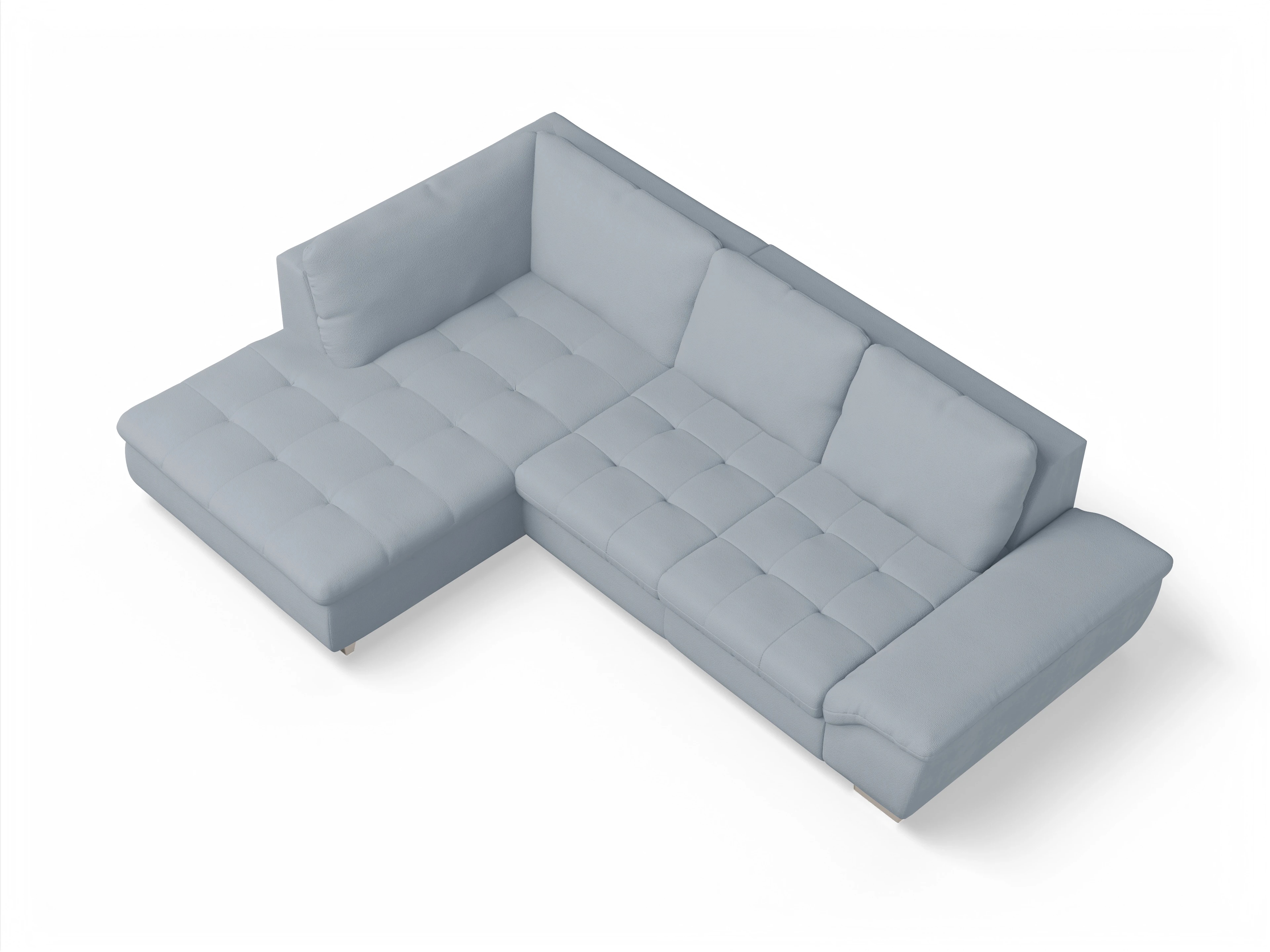 Ansicht des Produktes SC Smart 1007 Ecksofa links Abschluss offen in Stoff Blau