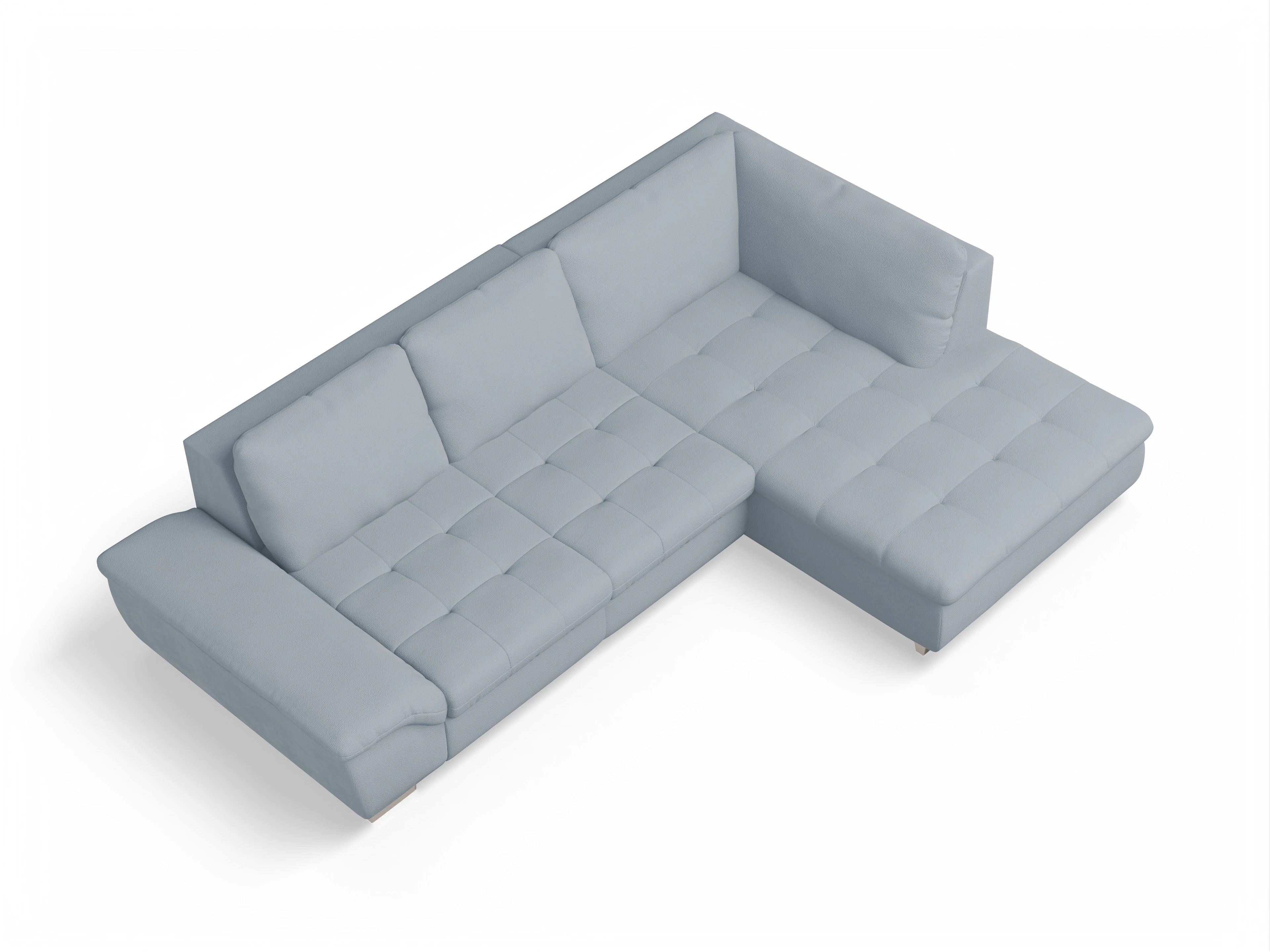 Ansicht des Produktes SC Smart 1007 Ecksofa rechts Abschluss offen in Stoff Blau