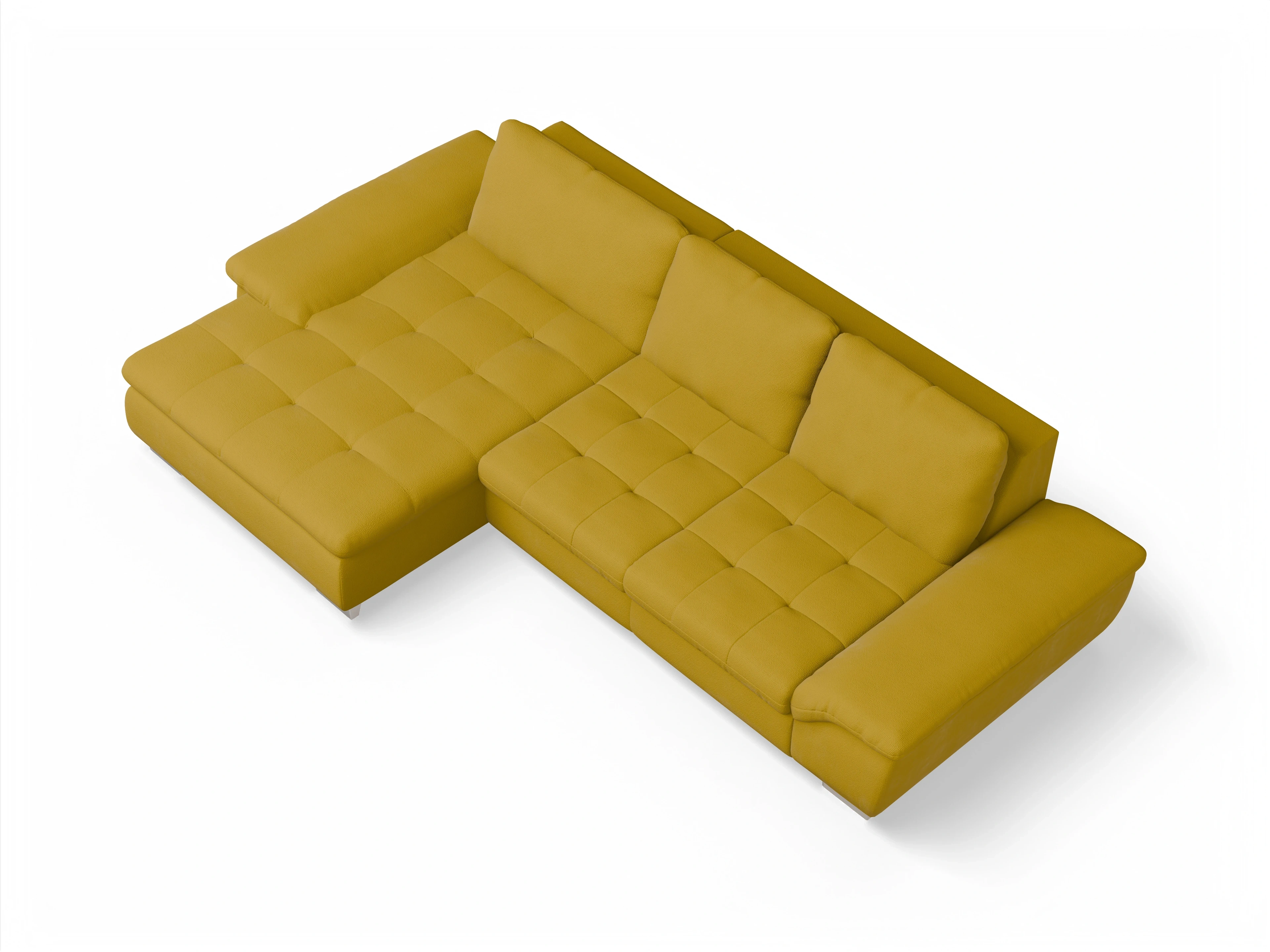Ansicht des Produktes SC Smart 1007 Ecksofa links Abschluss offen in Stoff Gelb