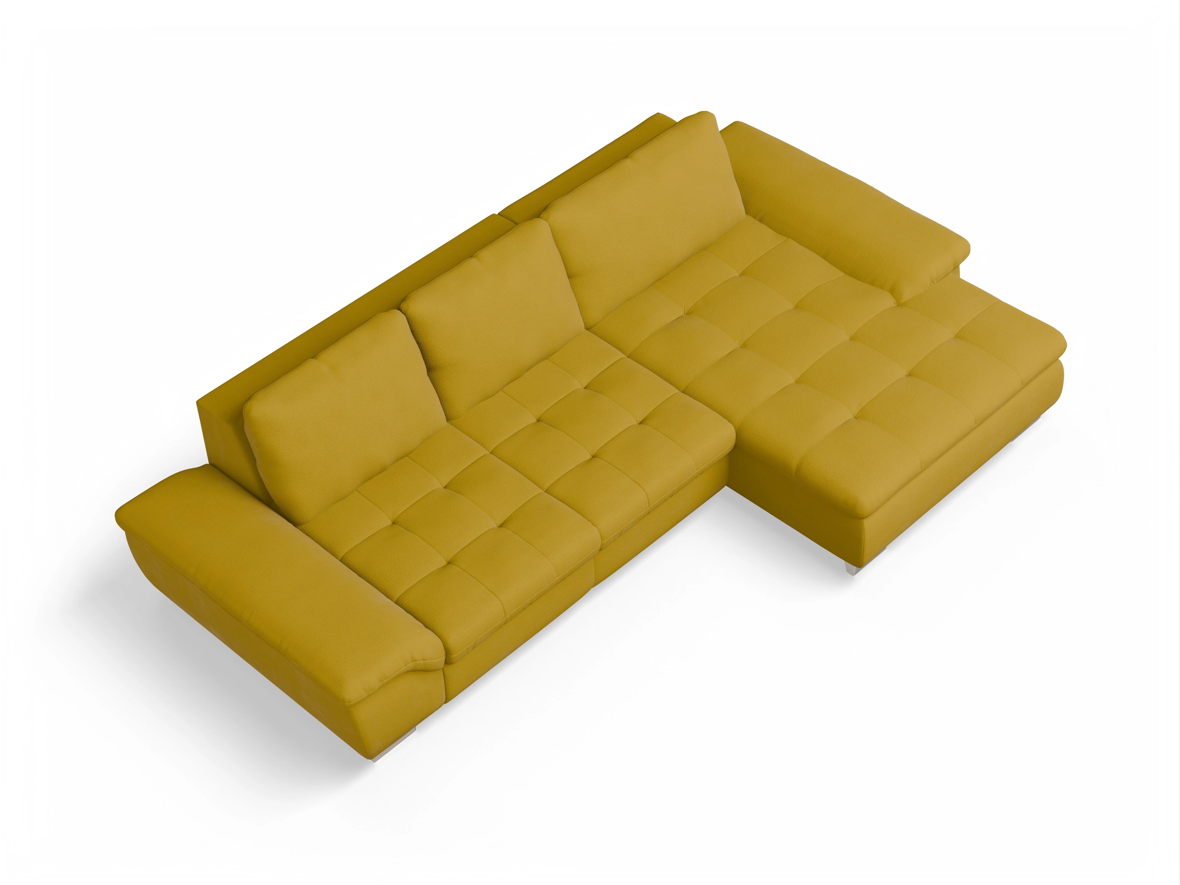 Ansicht des Produktes SC Smart 1007 Ecksofa rechts Abschluss offen in Stoff Gelb