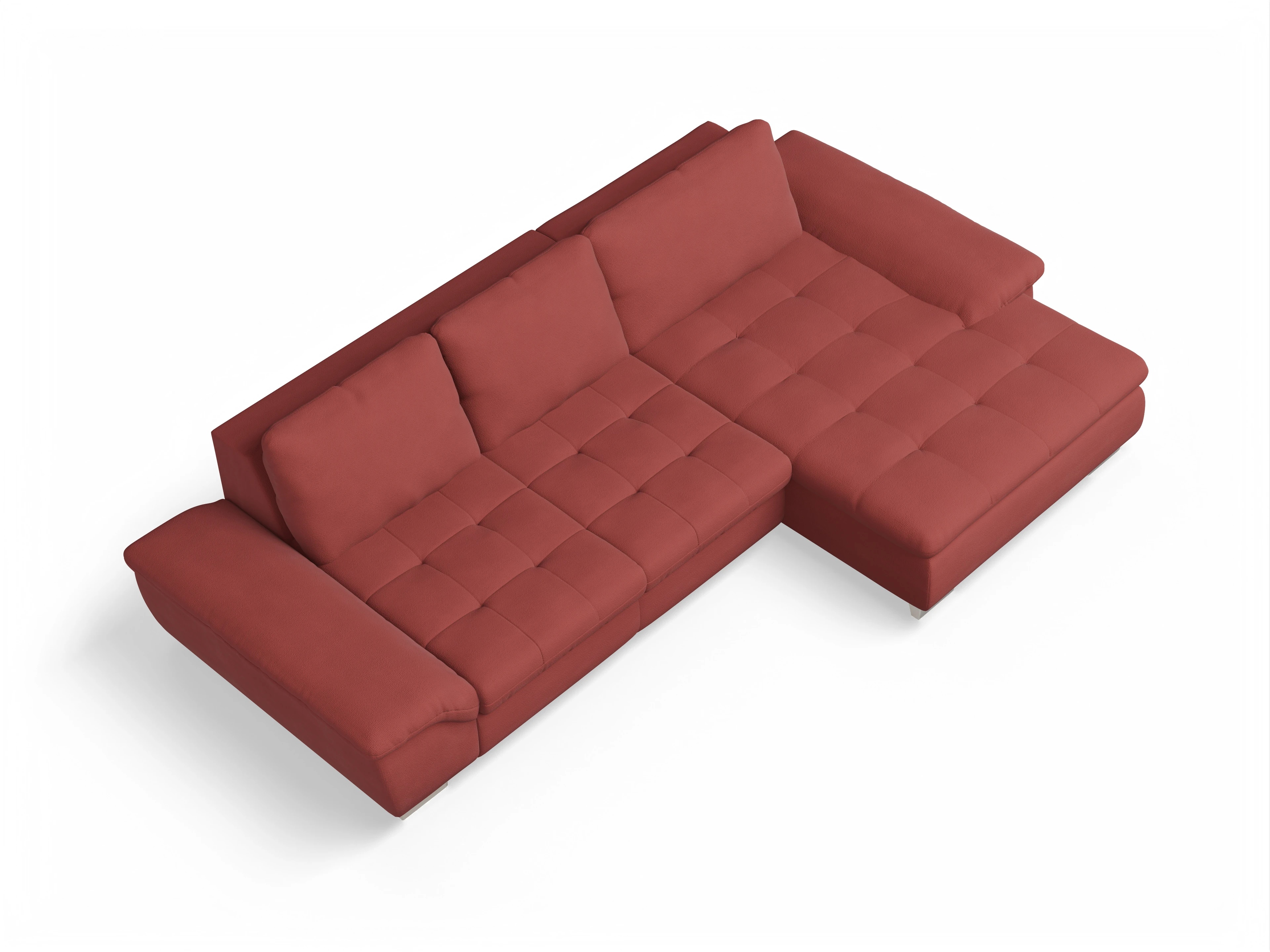 Sitz Concept smart 1007 Canape Medium R Ansicht des Produktes SC Smart 1007 Ecksofa rechts Abschluss offen in Stoff Rot