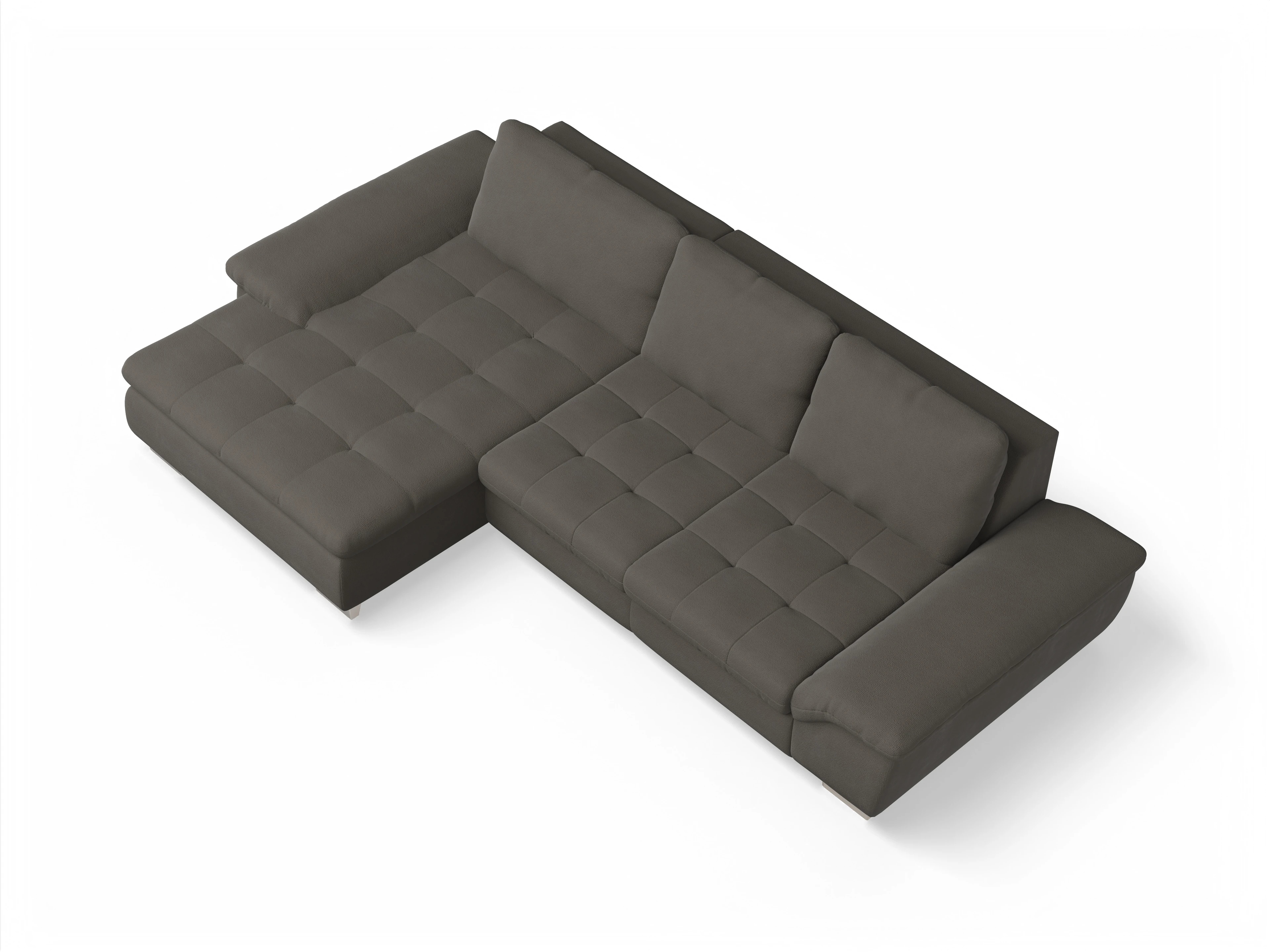 Ansicht des Produktes SC Smart 1007 Ecksofa links Abschluss offen in Stoff Braun