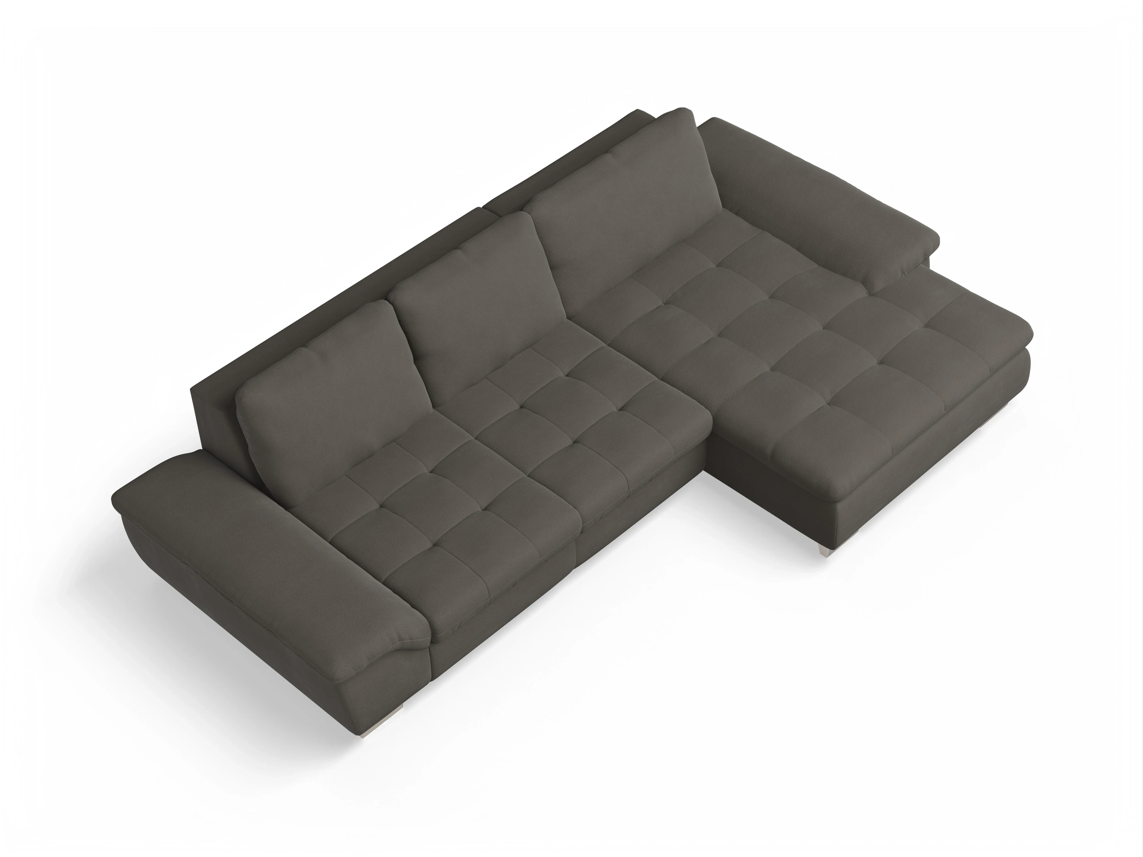 Ansicht des Produktes SC Smart 1007 Ecksofa rechts Abschluss offen in Stoff Braun