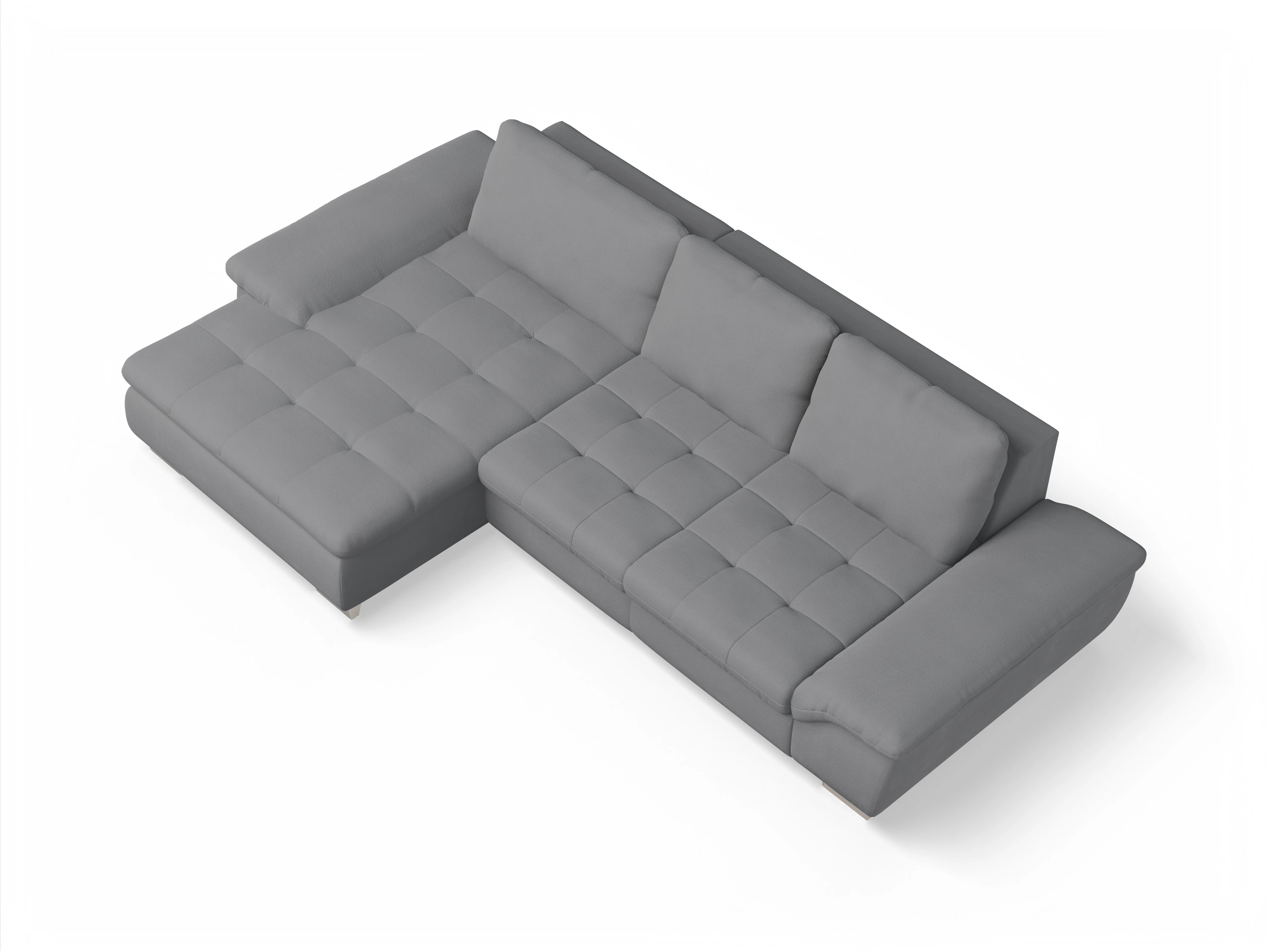 Ansicht des Produktes SC Smart 1007 Ecksofa links Abschluss offen in Stoff Grau